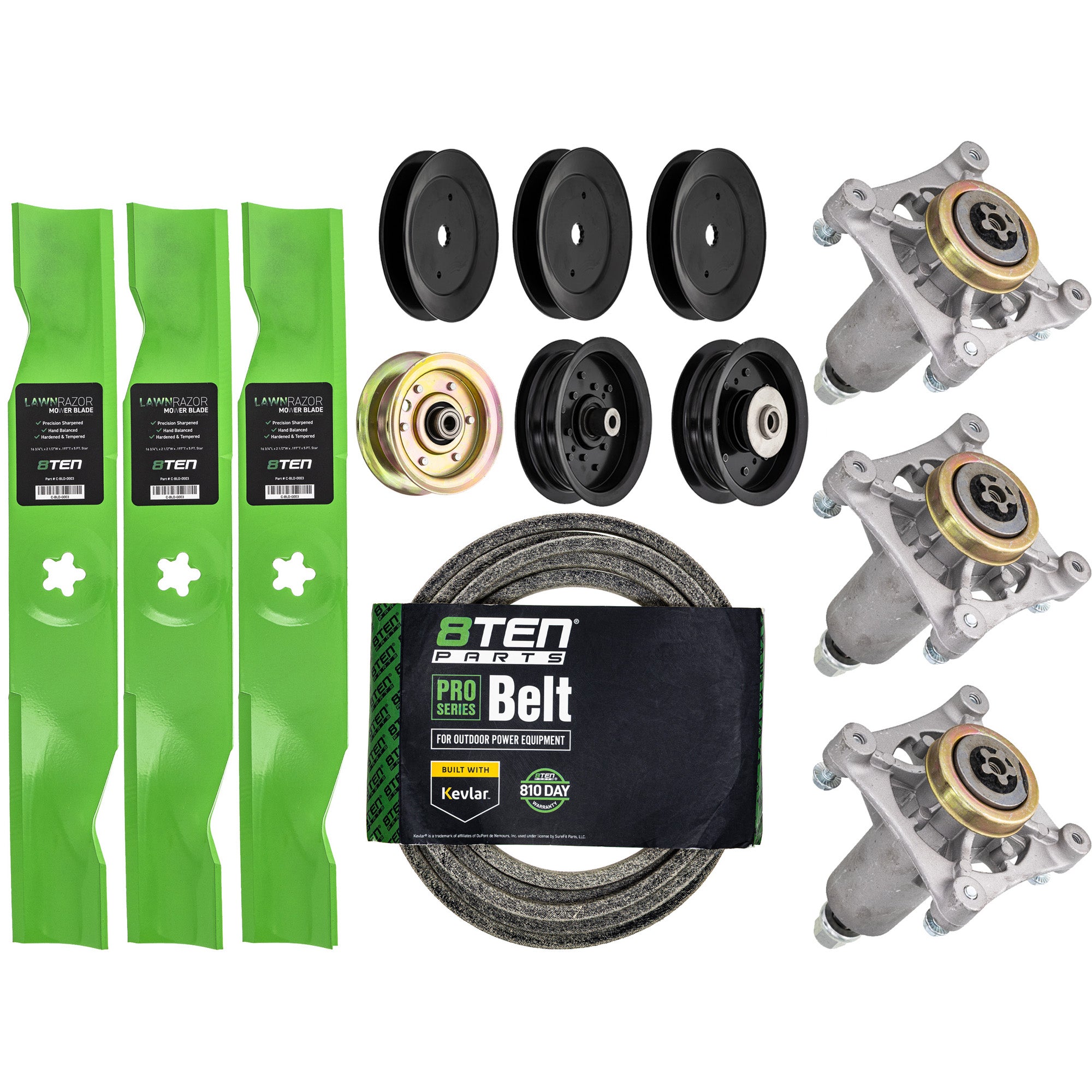 Blade Spindle Belt Pulley Idler Deck Kit for zOTHER Walbro Stens Oregon Murray MTD Cub 8TEN MK1009879