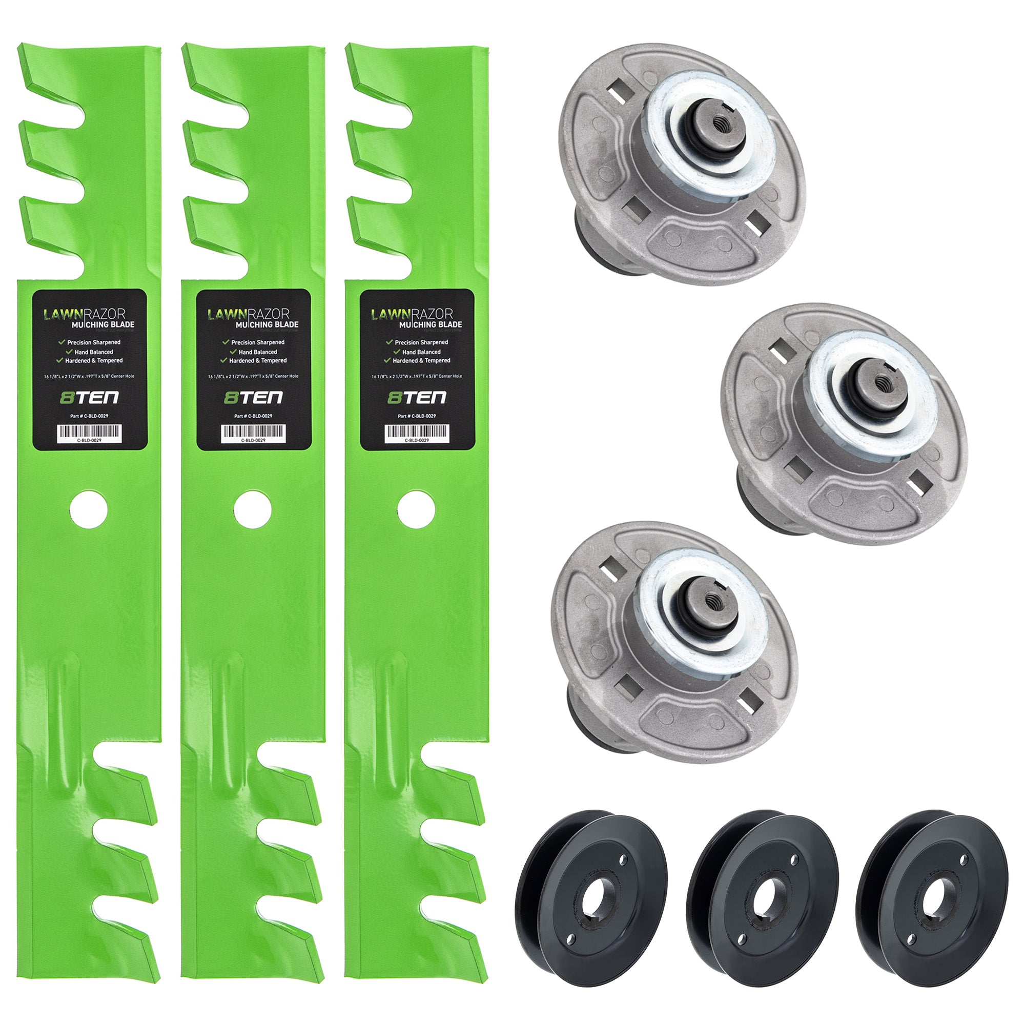 Blade Spindle Pulley Deck Kit for zOTHER Wright Stander Walbro Toro Exmark Snapper 8TEN MK1009939