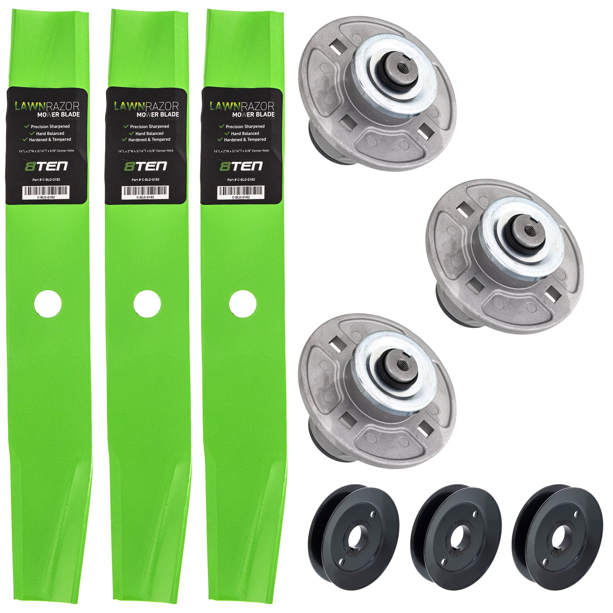 Blade Spindle Pulley Deck Kit for zOTHER Toro Exmark Stens STEINER Snapper Simplicity 8TEN MK1009975