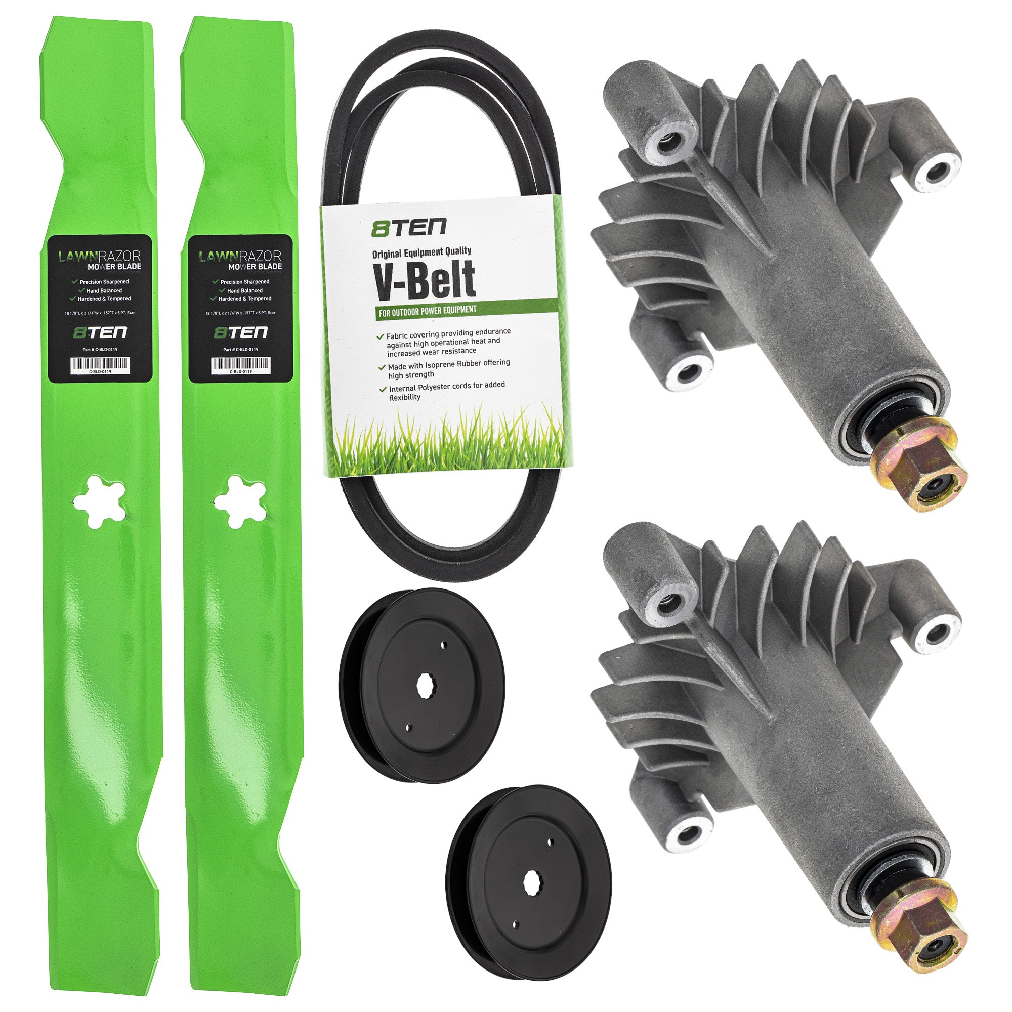 Blade Spindle Belt Pulley Deck Kit for YE1236D YE10L36B Y10L36B Y10L36A 8TEN MK1010012