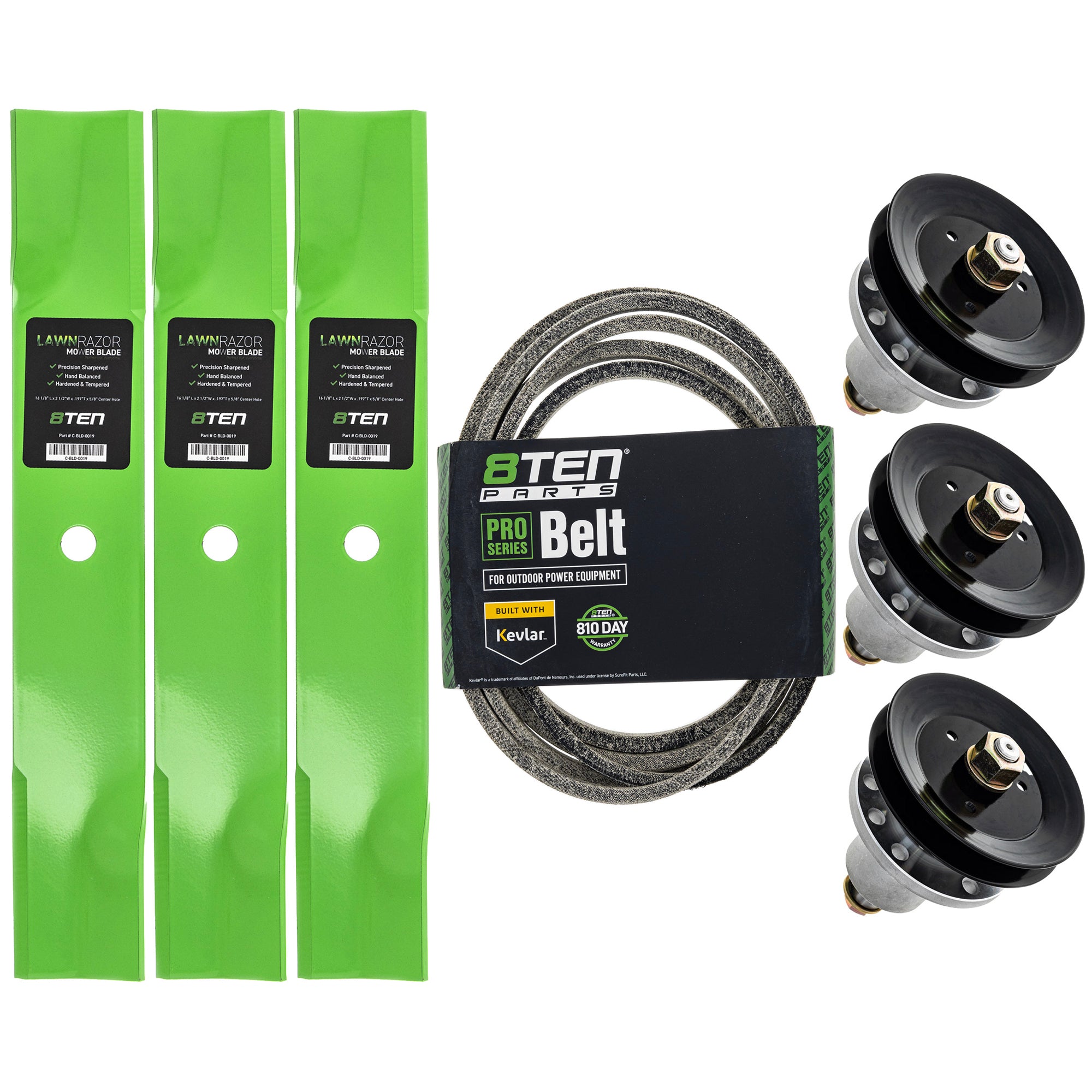 Blade Spindle Belt Deck Kit for zOTHER Toro Exmark Snapper Simplicity Oregon John Deere 8TEN MK1010016