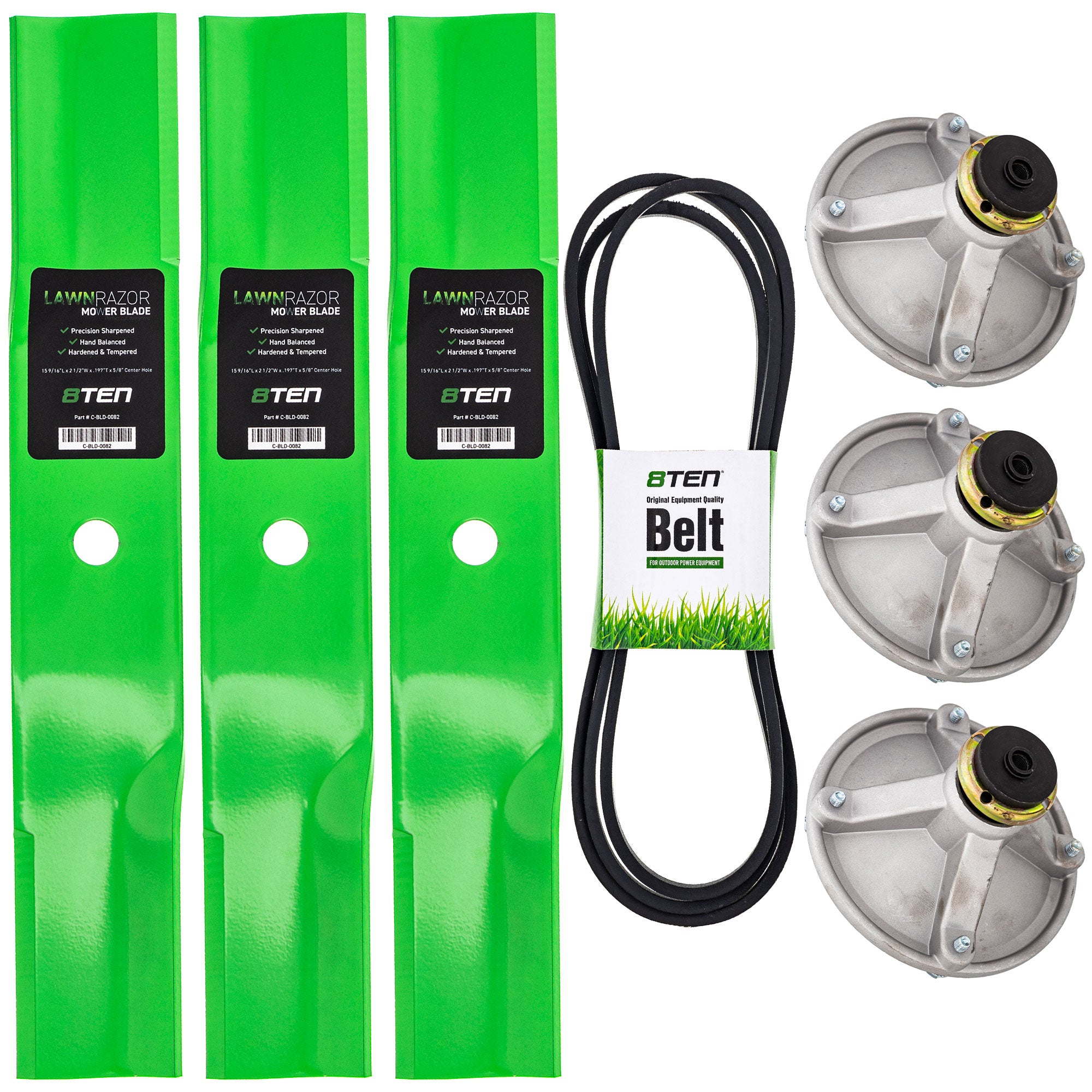 Blade Spindle Belt Deck Kit for zOTHER Toro Exmark Stens Oregon MTD Cub Cadet Troy-Bilt 8TEN MK1010047