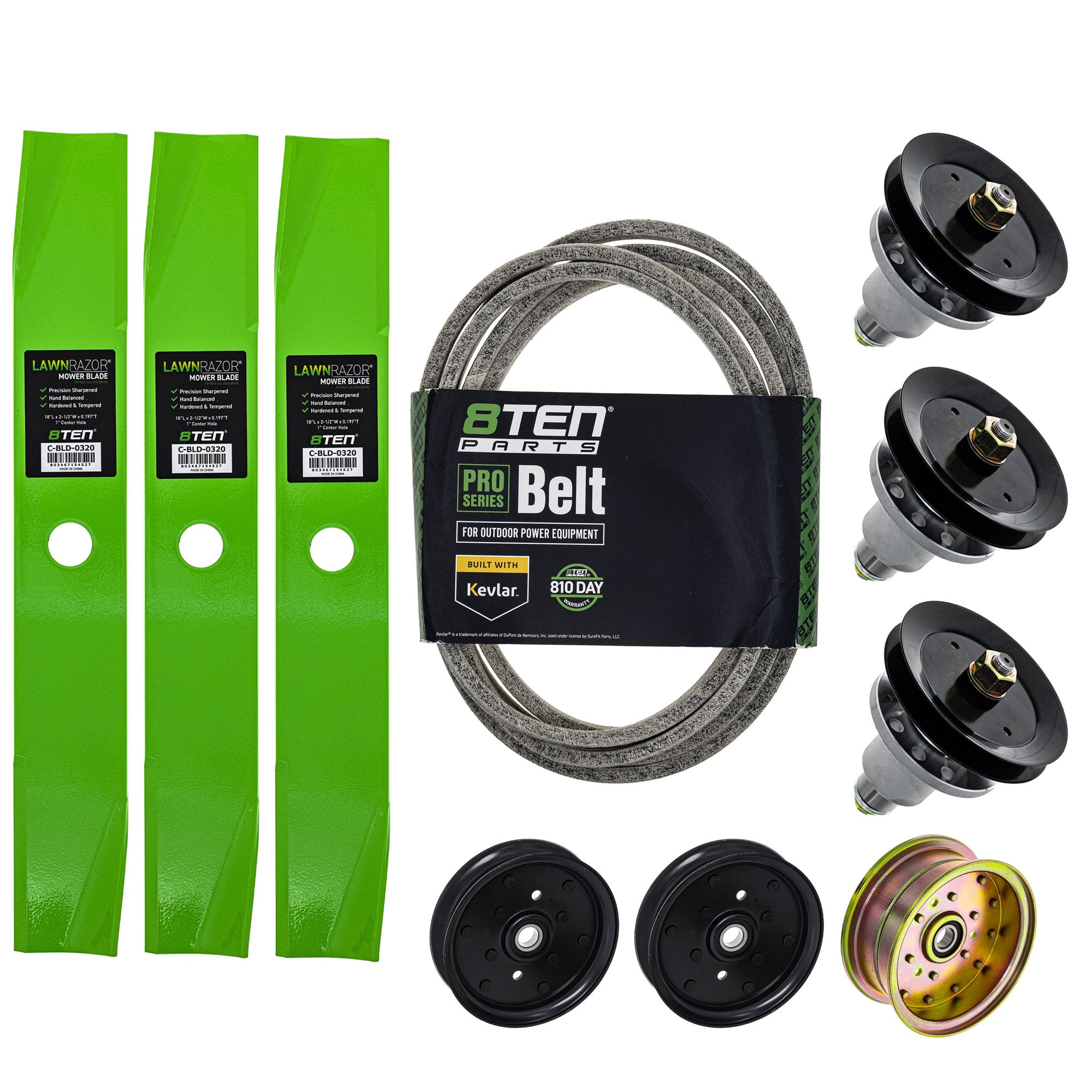 Blade Spindle Belt Idler Deck Kit for zOTHER Snapper Oregon KEES Jacobsen Husqvarna Poulan 8TEN MK1010112