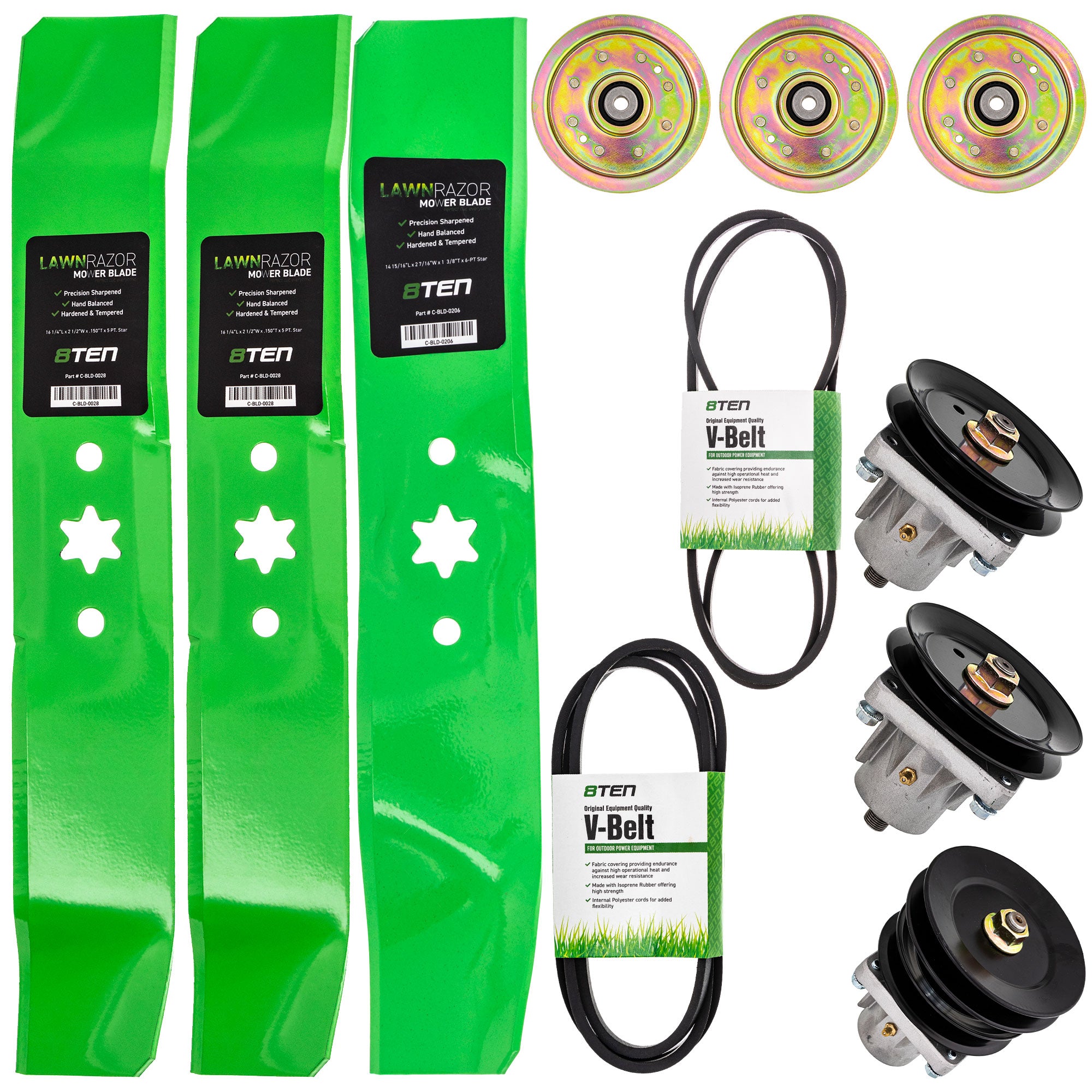 Blade Spindle Belt Idler Deck Kit for zOTHER Snapper Oregon KEES Jacobsen Husqvarna Poulan 8TEN MK1010114