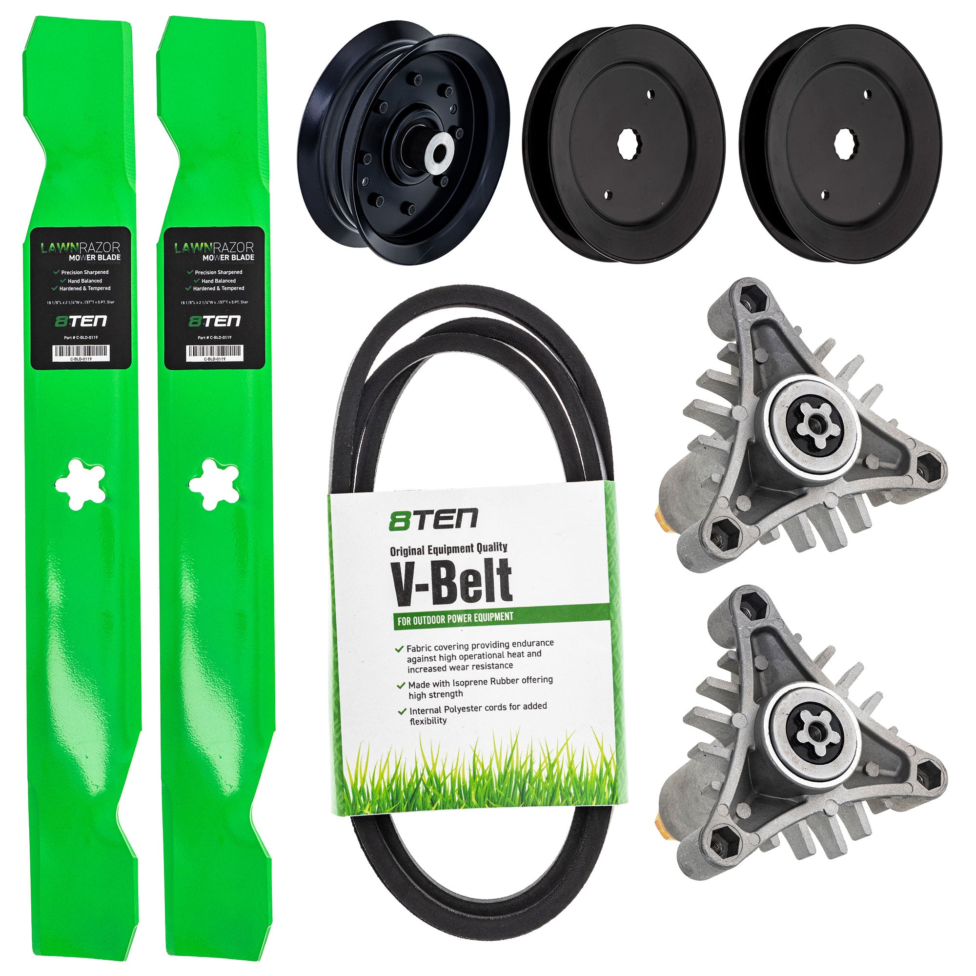 Blade Spindle Belt Pulley Idler Deck Kit for zOTHER Toro Exmark Stens Oregon Husqvarna 8TEN MK1010118