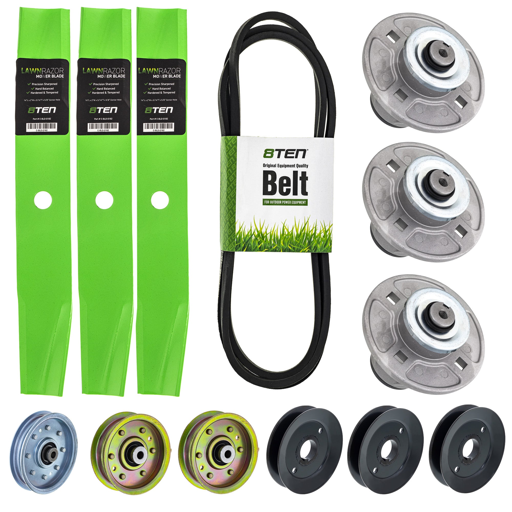 Blade Spindle Belt Pulley Idler Deck Kit for zOTHER Walbro Toro Exmark Stens Oregon 8TEN MK1010198