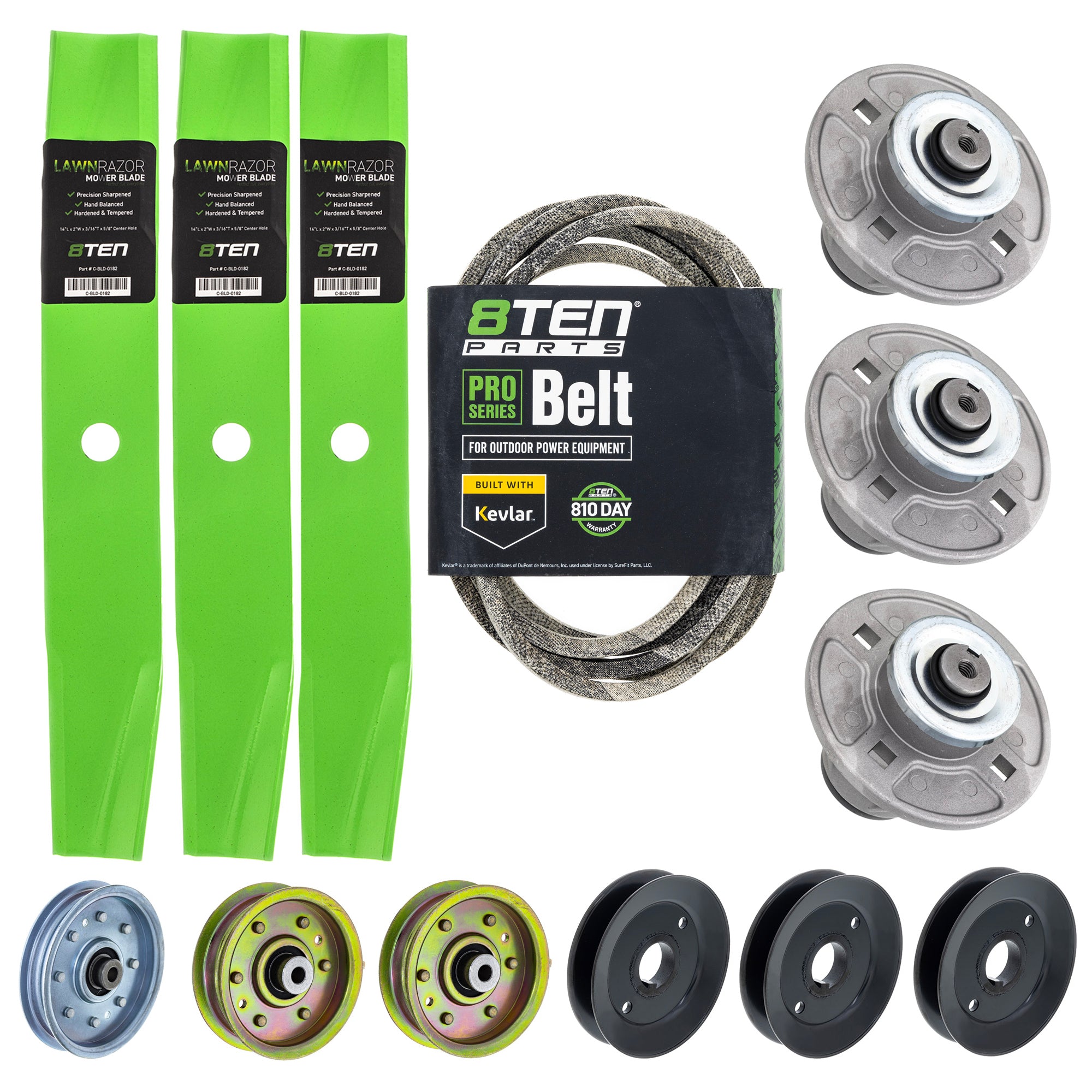 Blade Spindle Belt Pulley Idler Deck Kit for zOTHER Walbro Toro Exmark Stens Oregon 8TEN MK1010198