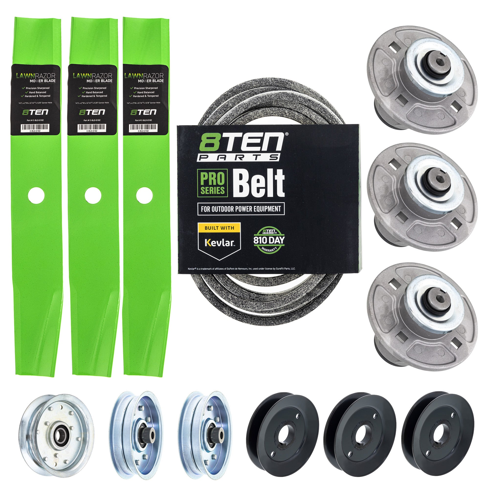 Blade Spindle Belt Pulley Idler Deck Kit for zOTHER Walbro Stens Oregon MTD Cub Cadet 8TEN MK1010199