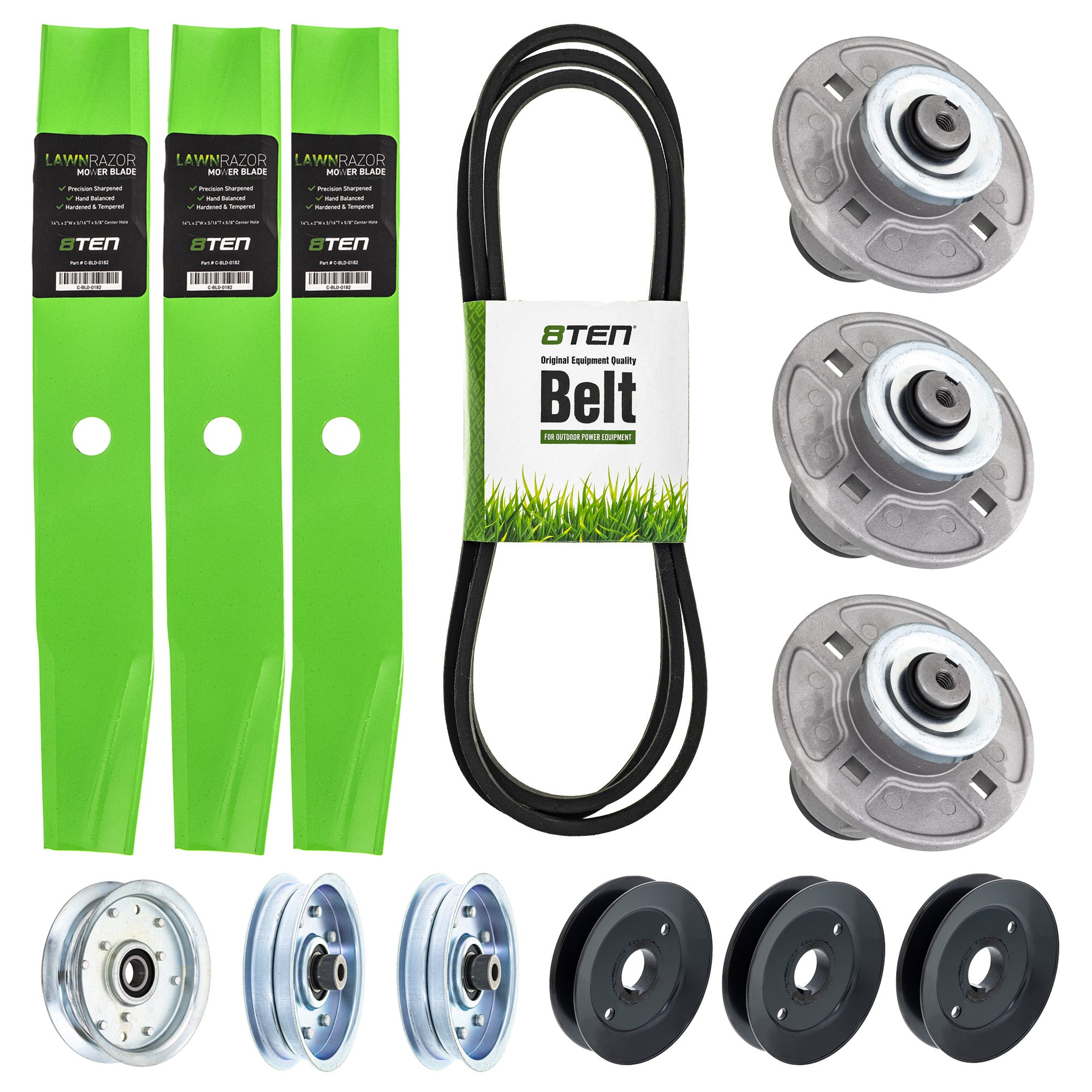 Blade Spindle Belt Pulley Idler Deck Kit for zOTHER Walbro Toro Exmark Stens Oregon John 8TEN MK1010200