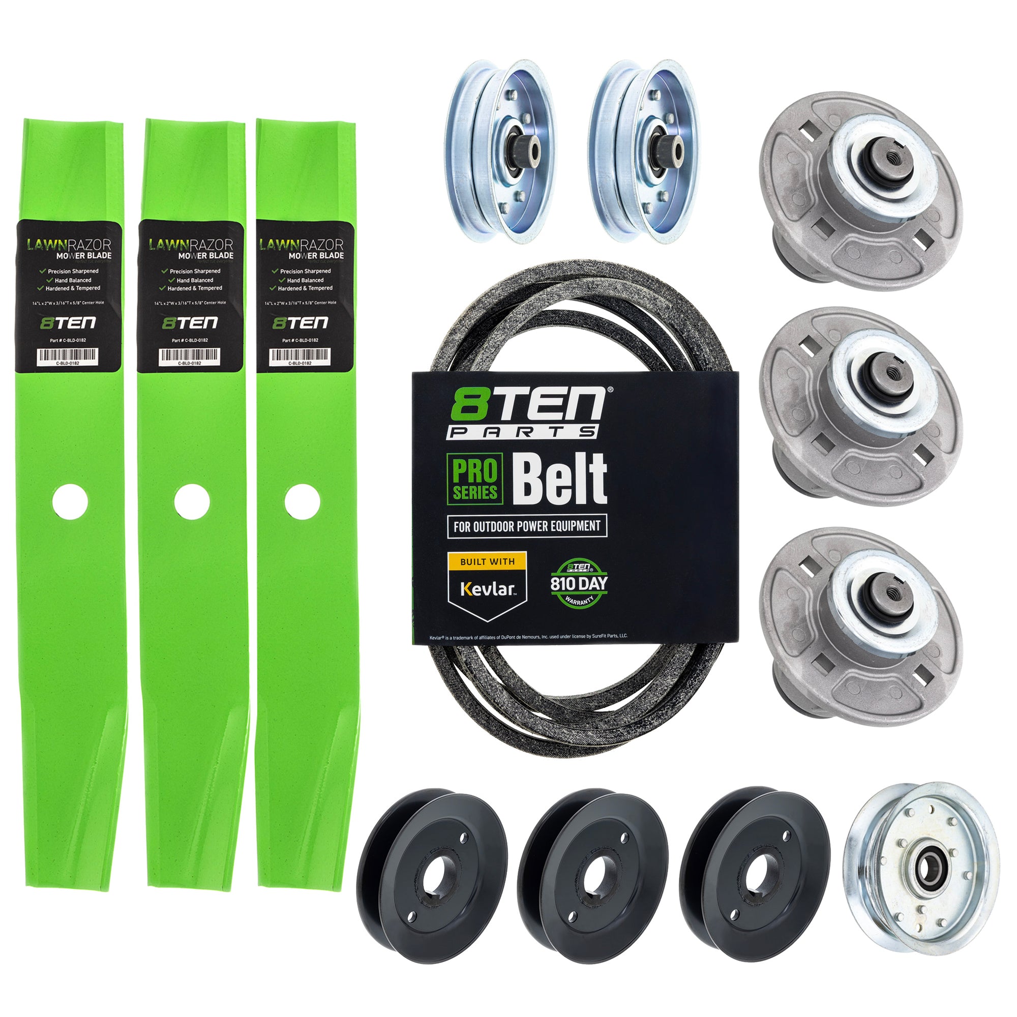 Blade Spindle Belt Pulley Idler Deck Kit for zOTHER Walbro Toro Exmark Stens Oregon John 8TEN MK1010200