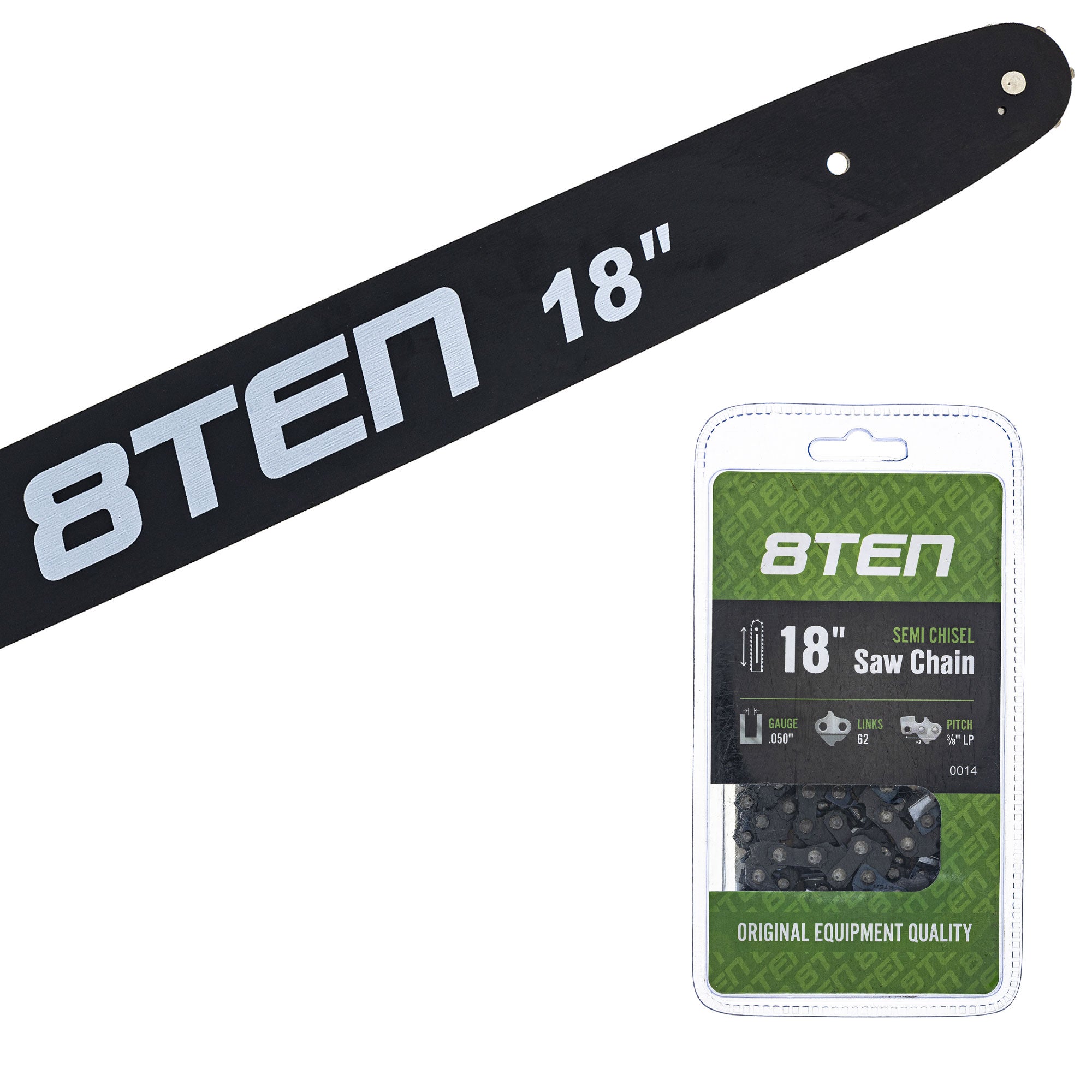 Chainsaw Bar & Chain Set 18 Inch for DCS-5000 CS-400F CS-400 CS-370F 8TEN MK1010233