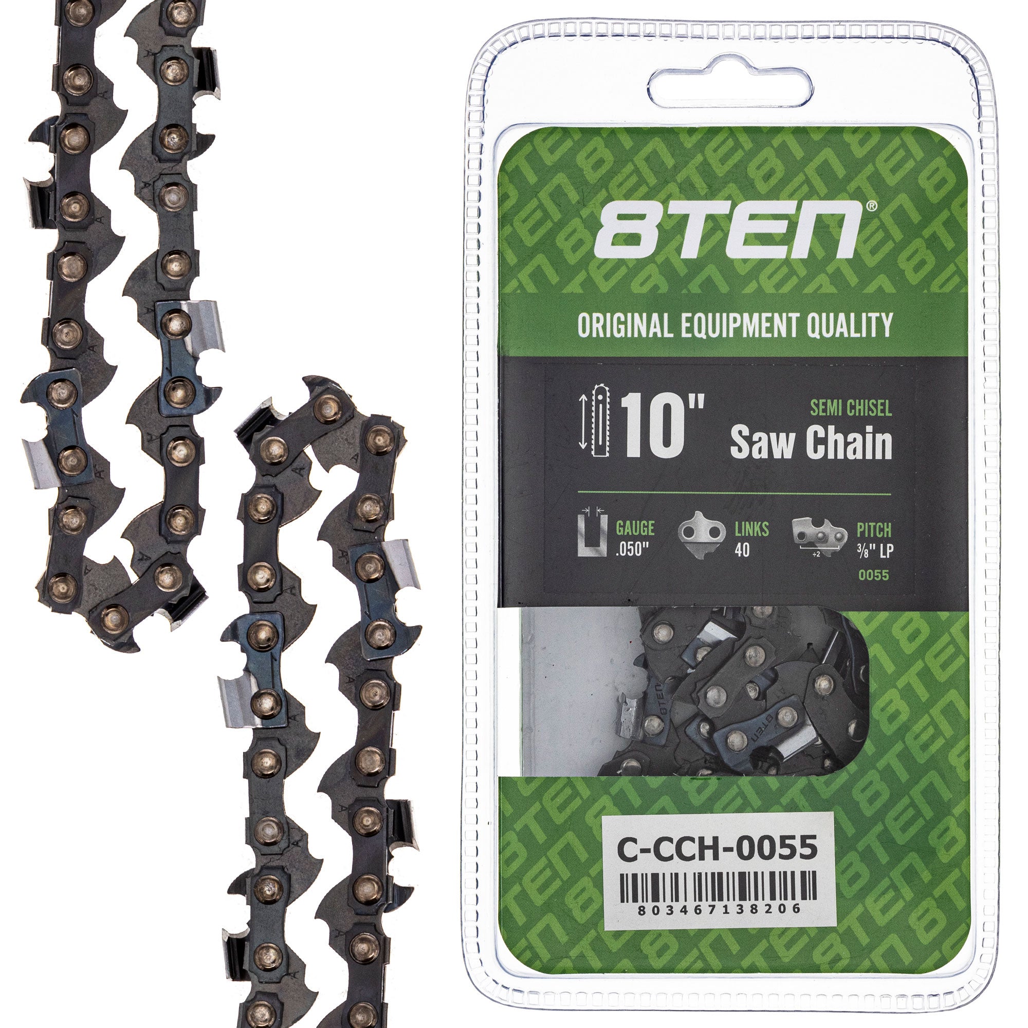 8TEN MK1010255 Guide Bar & Chain for WG309 PS43010 PS40010 Pole