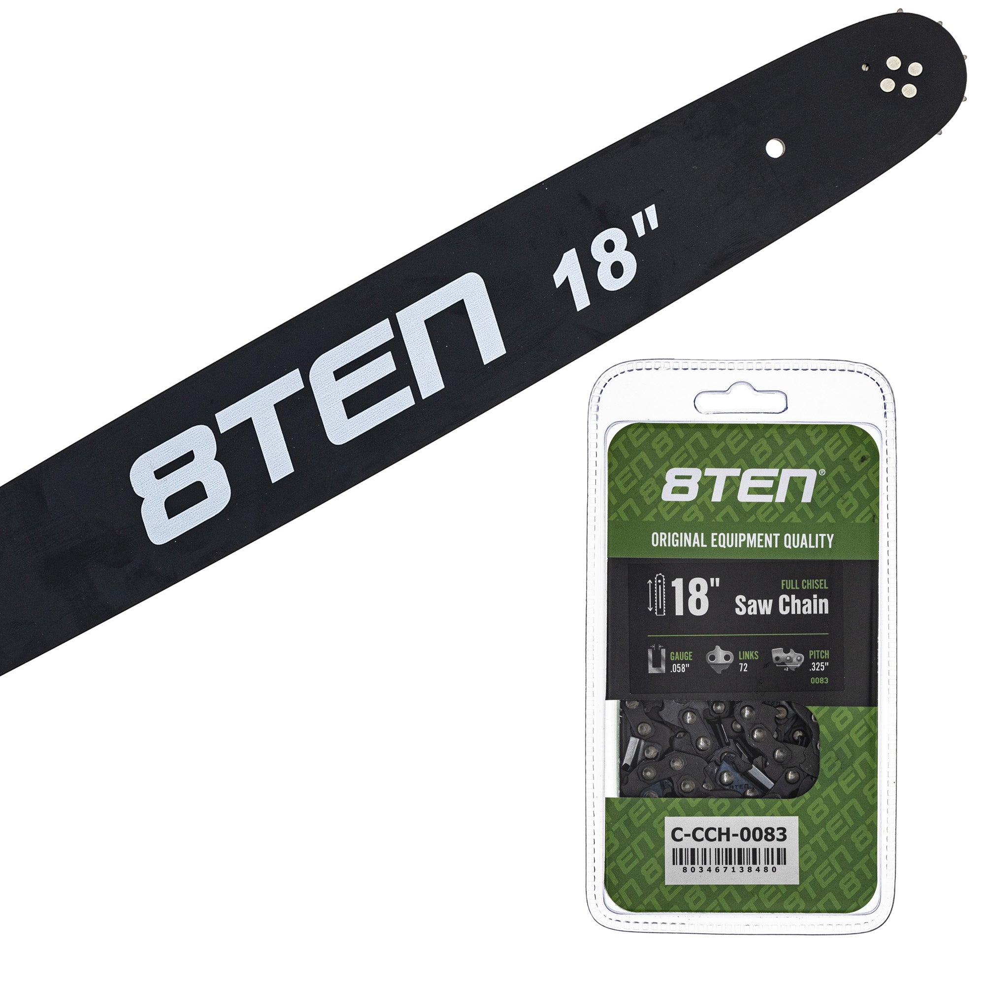 Chainsaw Bar & Chain Set 18 Inch for EA6100P53G EA6100P53E EA5600F EA5000P53G 8TEN MK1010277