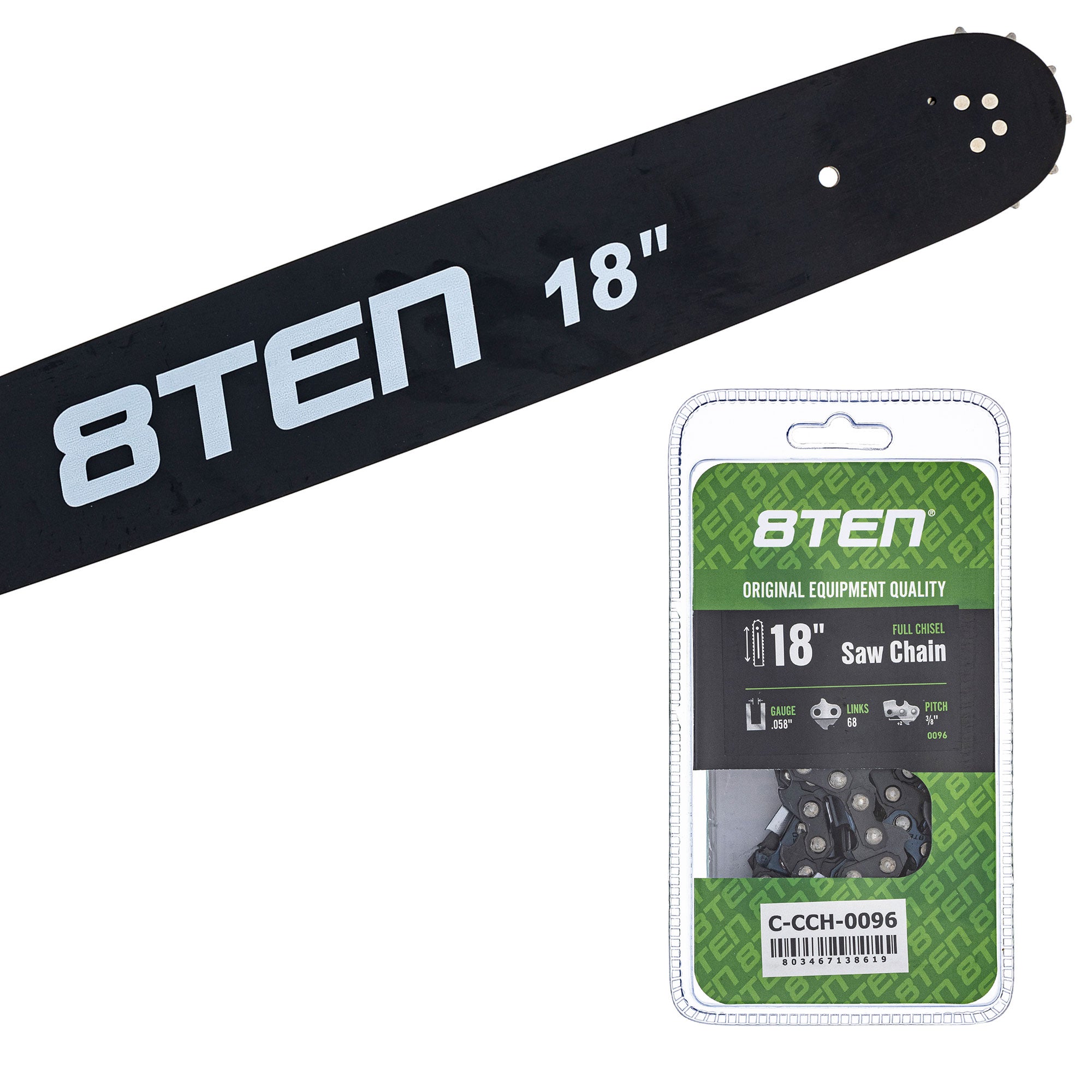 Chainsaw Bar & Chain Set 18 Inch for S-65 S-55 S-50 R-440 8TEN MK1010288