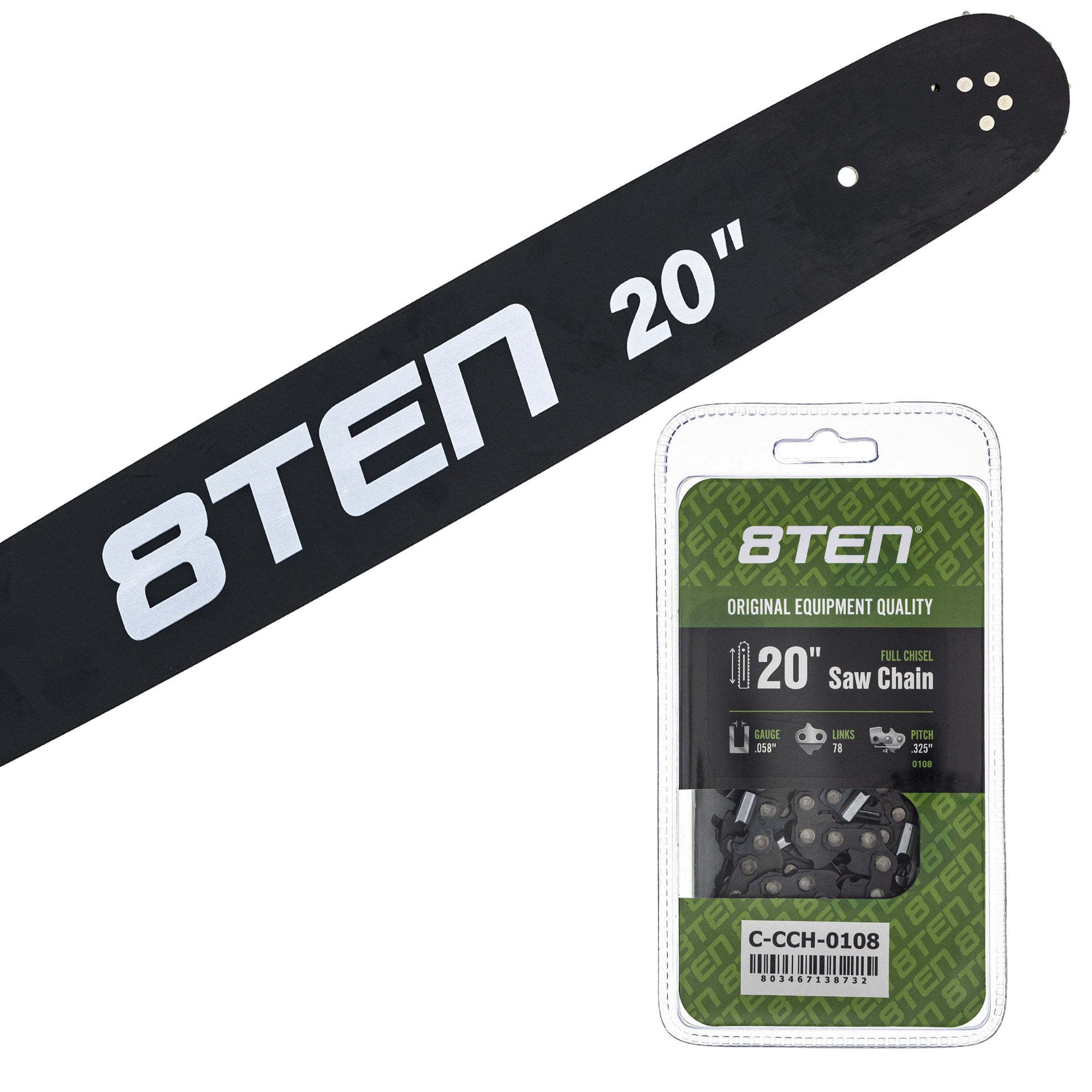 Chainsaw Bar & Chain Set 20 Inch for PS EA6101P53G EA6100PREG EA6100P53G 8TEN MK1010294