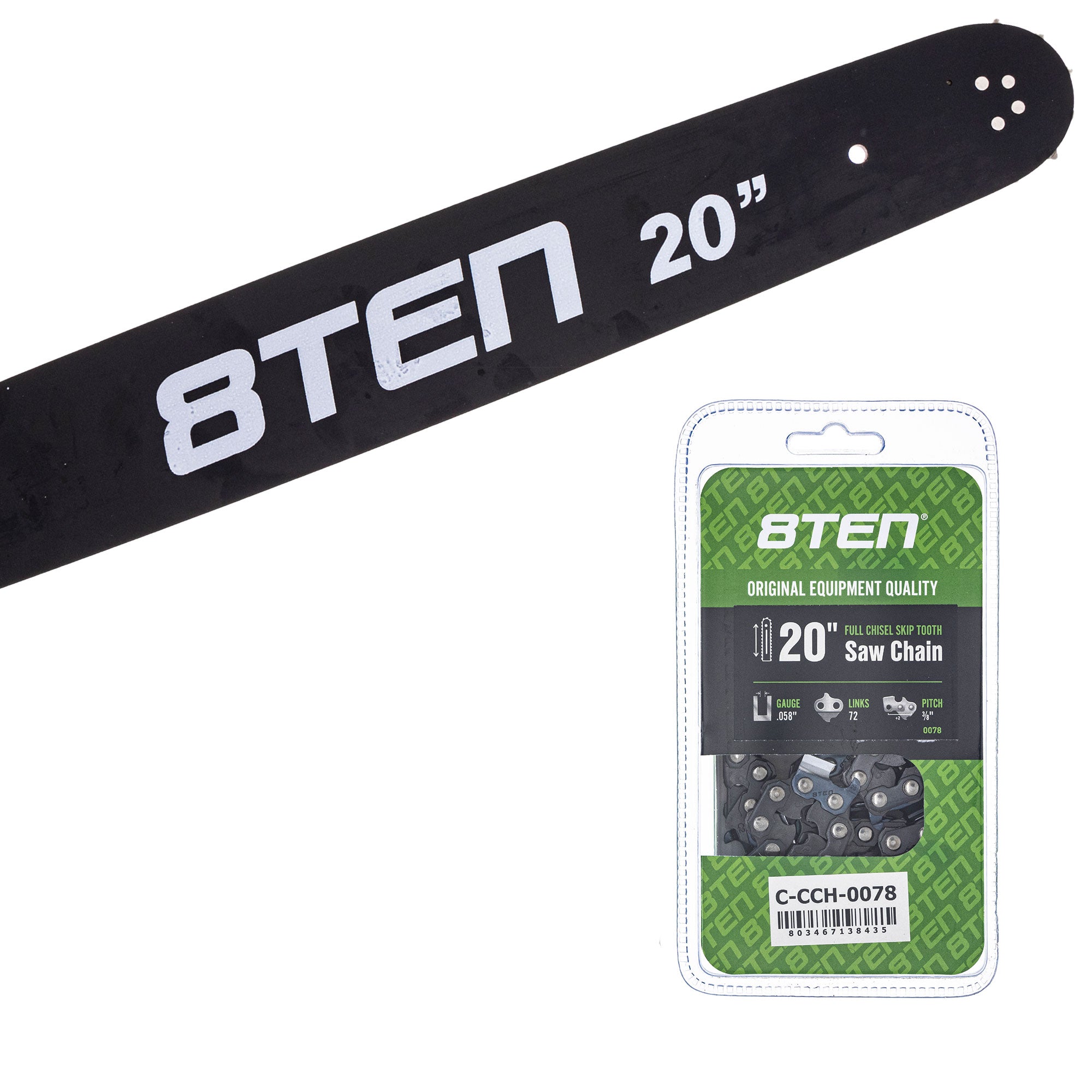 Chainsaw Bar & Chain Set 20 Inch for DCS9010FL DCS9000 DCS7901 DCS7301 8TEN MK1010306