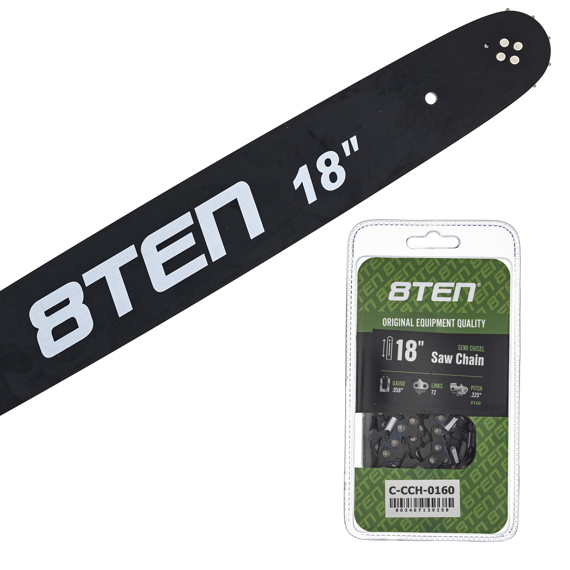 Chainsaw Bar & Chain Set 18 Inch for EA6100P53G EA6100P53E EA5600F EA5000P53G 8TEN MK1010321