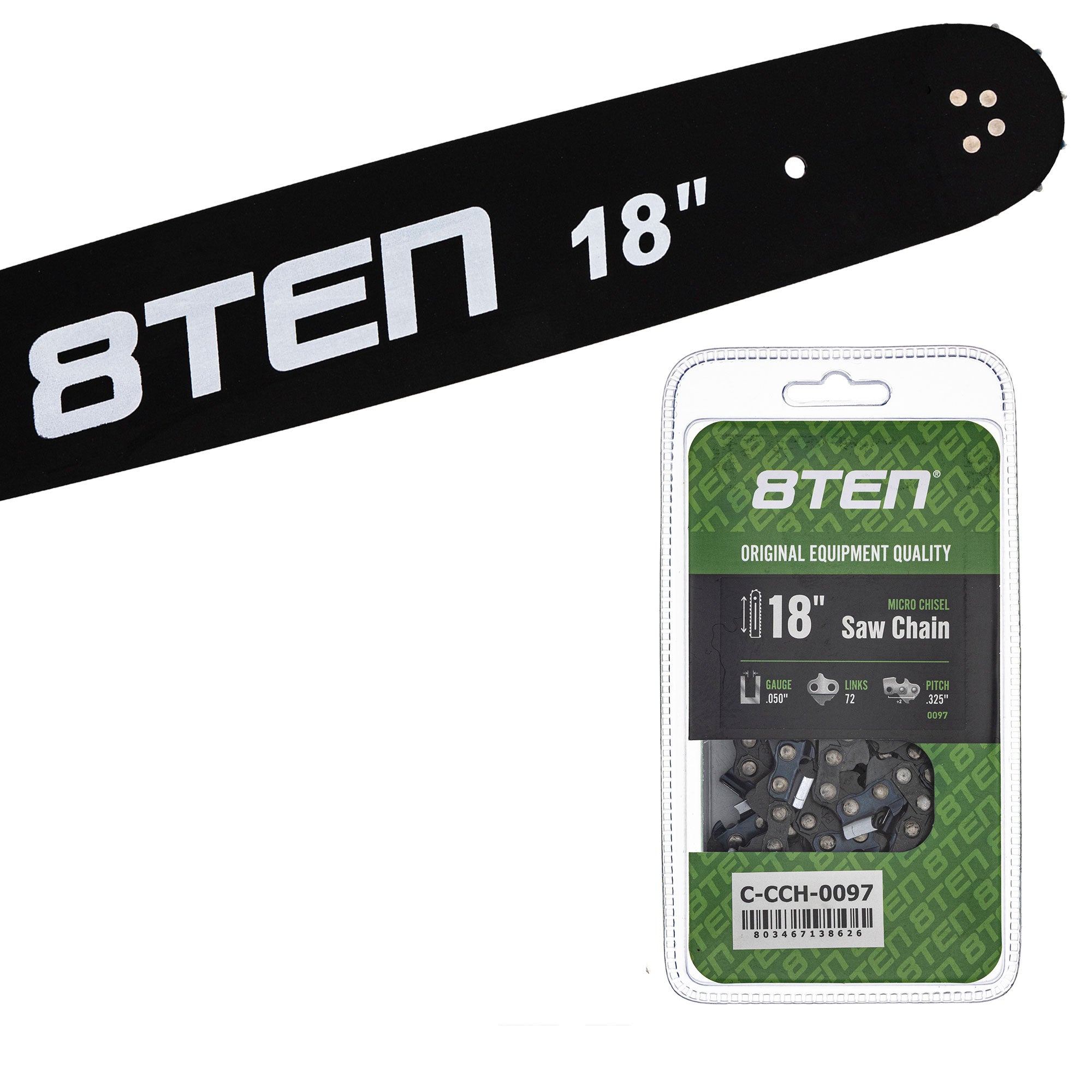 Chainsaw Bar & Chain Set 18 Inch for PS 8TEN MK1010332