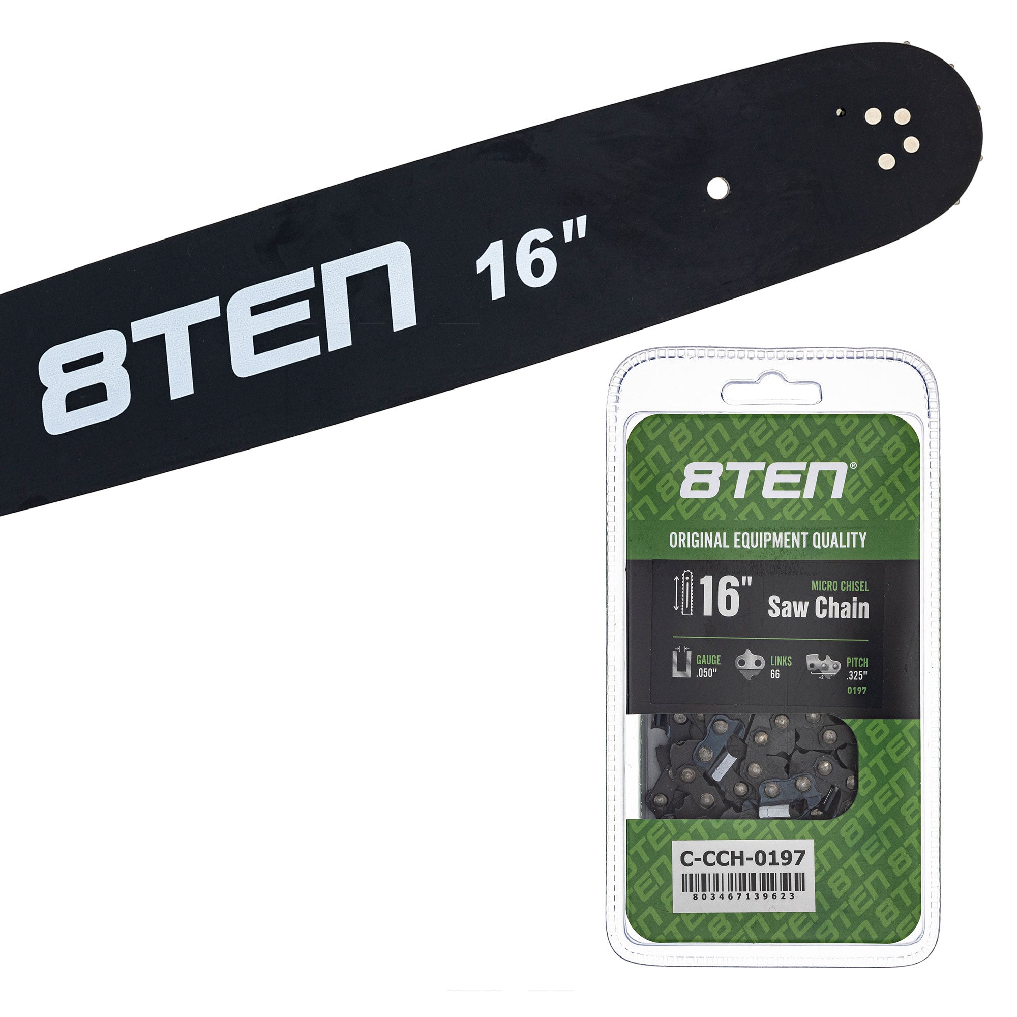 Chainsaw Bar & Chain Set 16 Inch for CS-4510 339 336 8TEN MK1010341