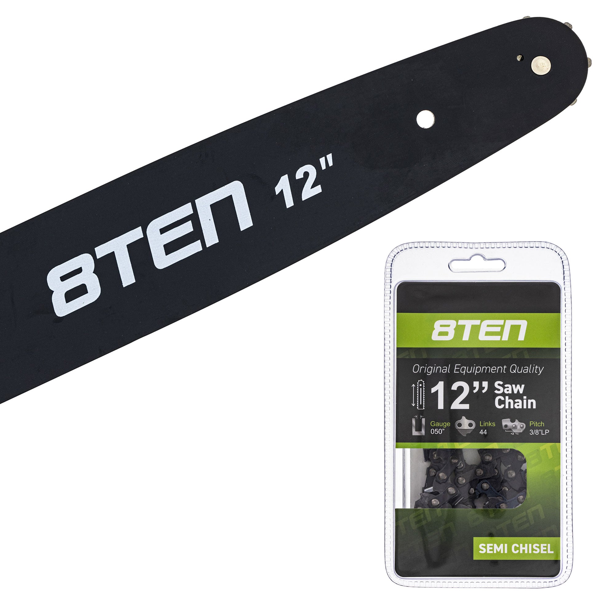 Chainsaw Bar & Chain Set 12 Inch for PPT-280 PPT-266H PPT-266 PPT-265S 8TEN MK1010360