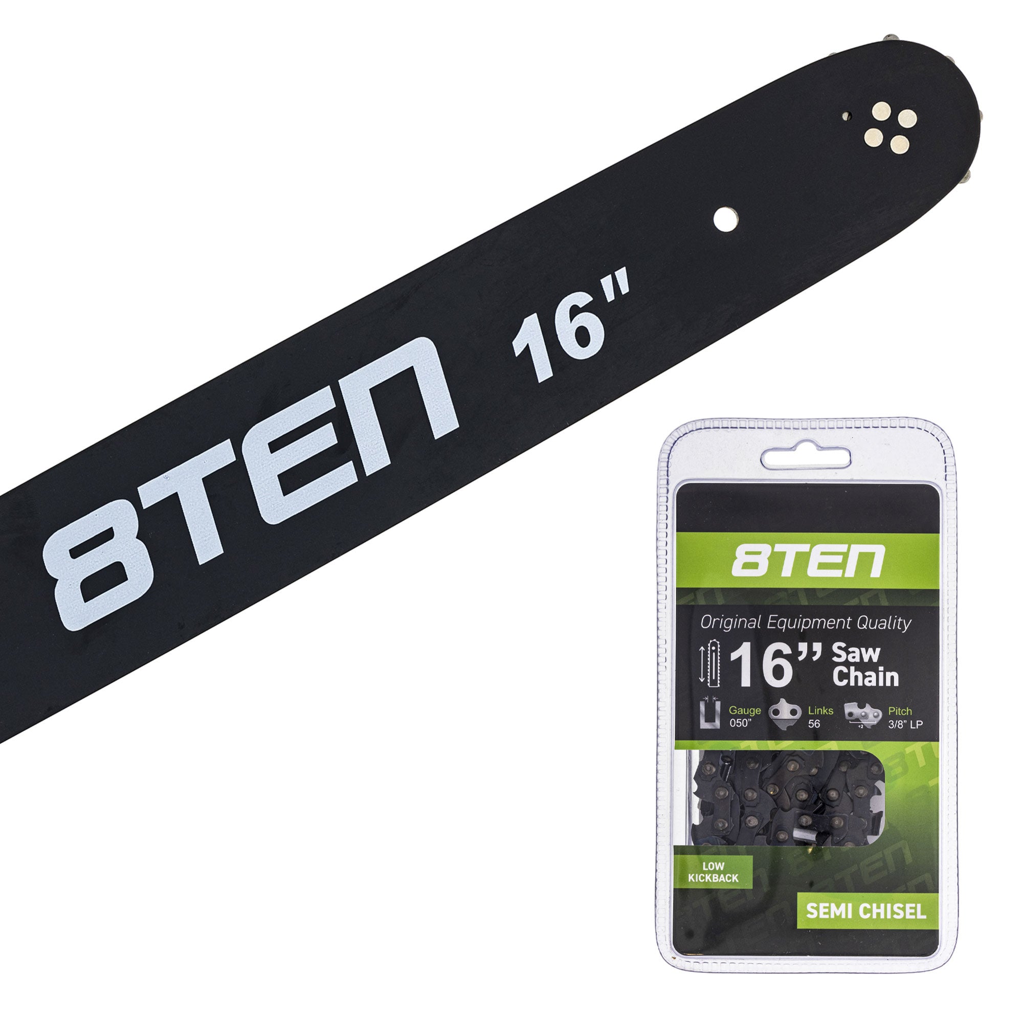 thumbnail image 2 of 8TEN 16 Chainsaw Guide Bar & 56DL Chain Combo .050 3/8LP For Echo CS-370/CS-310 2 of 6
