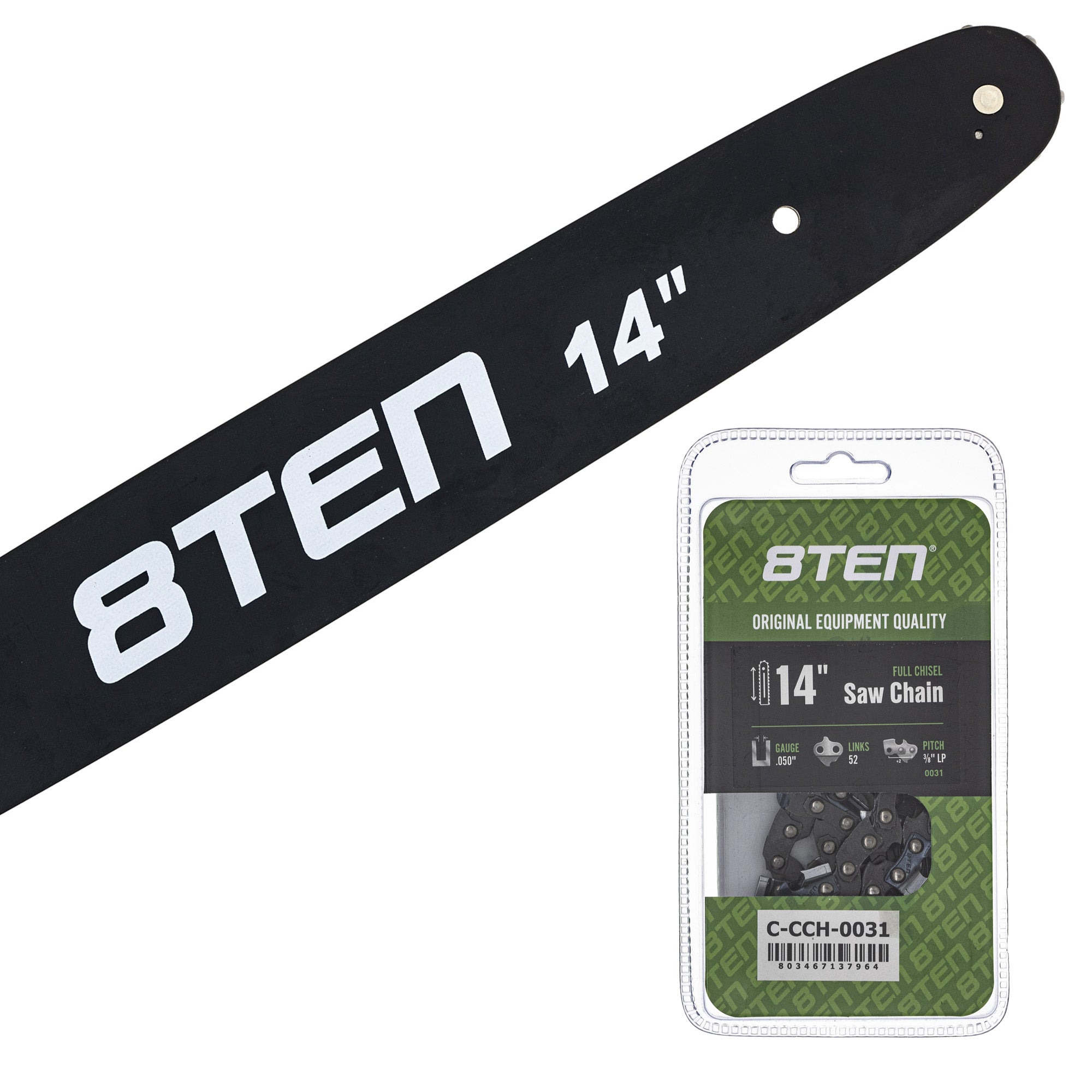 Chainsaw Bar & Chain Set 14 Inch for CS-370F CS-370 CS-352 CS-330T 8TEN MK1010364