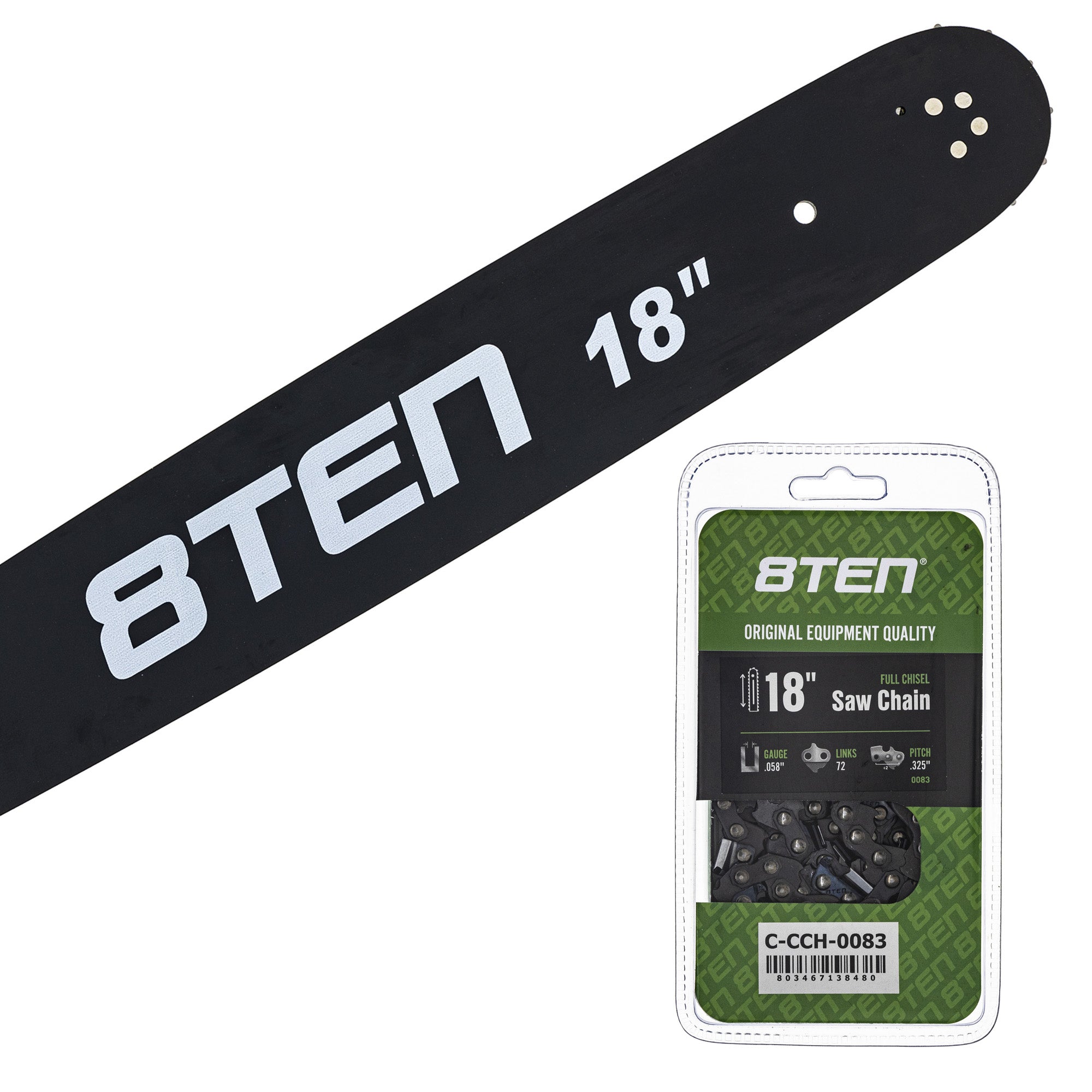 Chainsaw Bar & Chain Set 18 Inch for EA6100P53G EA6100P53E EA5600F EA5000P53G 8TEN MK1010382