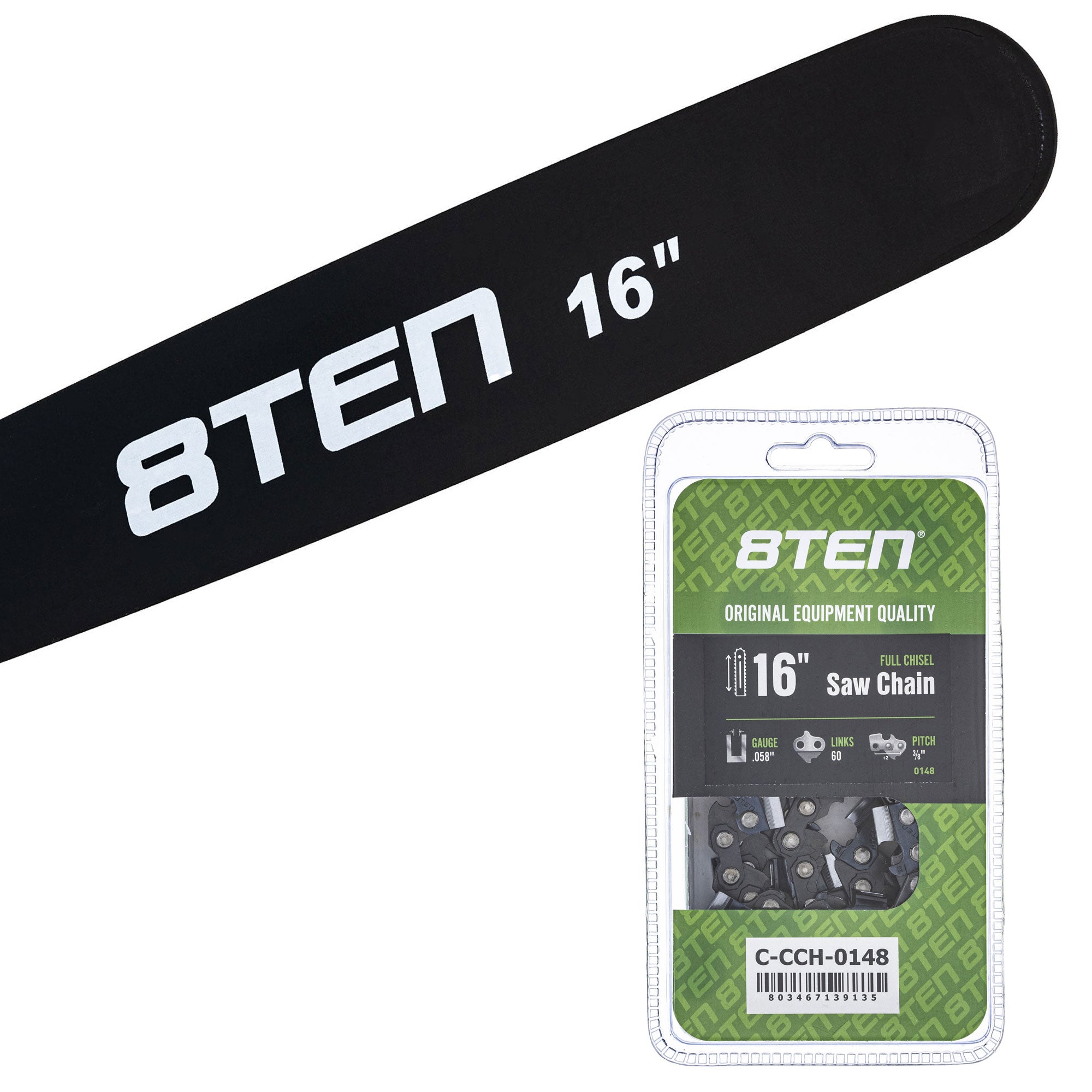Chainsaw Bar & Chain Set 16 Inch for P-62 P-61 P-60 P-52 8TEN MK1010399