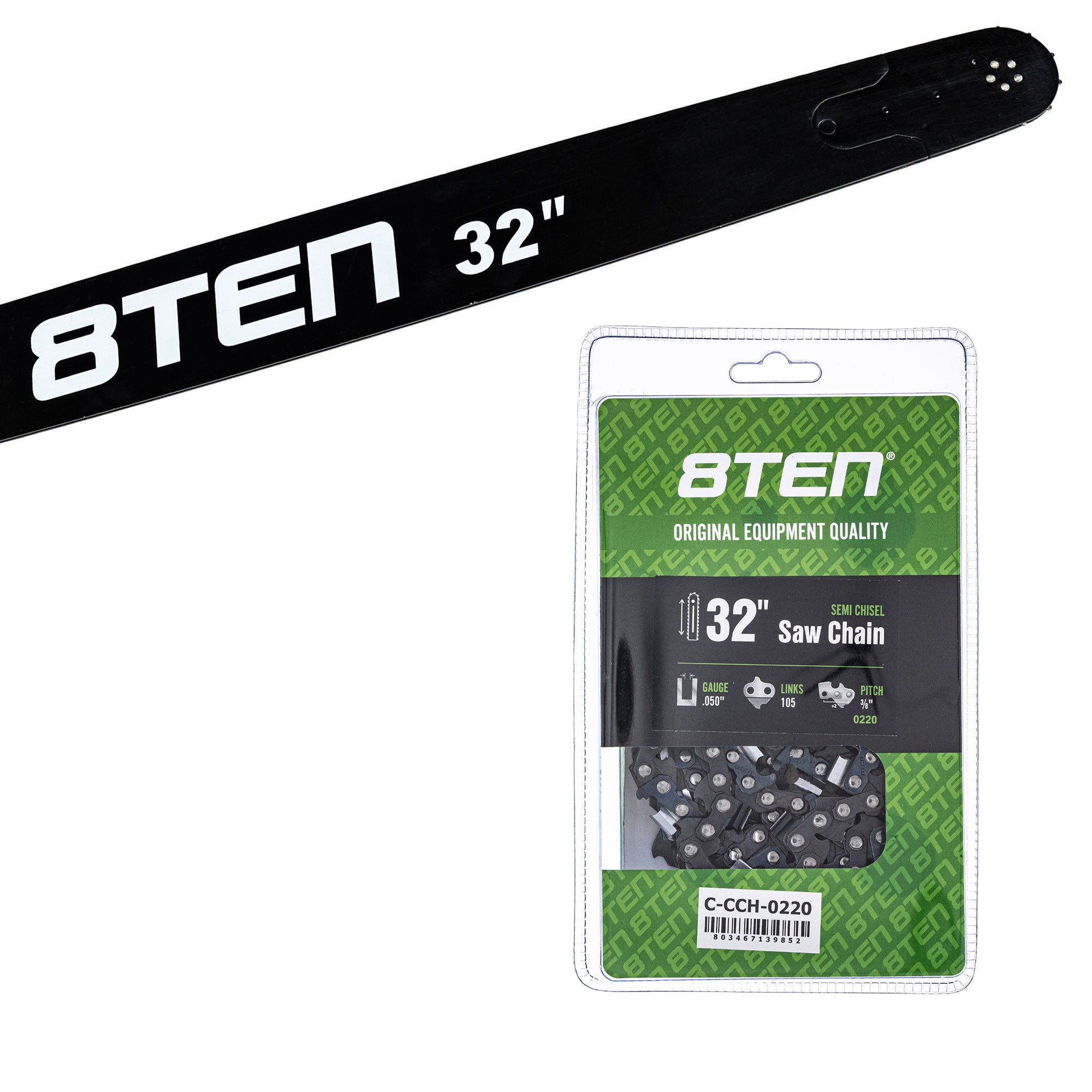 Chainsaw Bar & Chain Set 32 Inch for PS CS-800P CS-8000 CS-7310PW 8TEN MK1010415