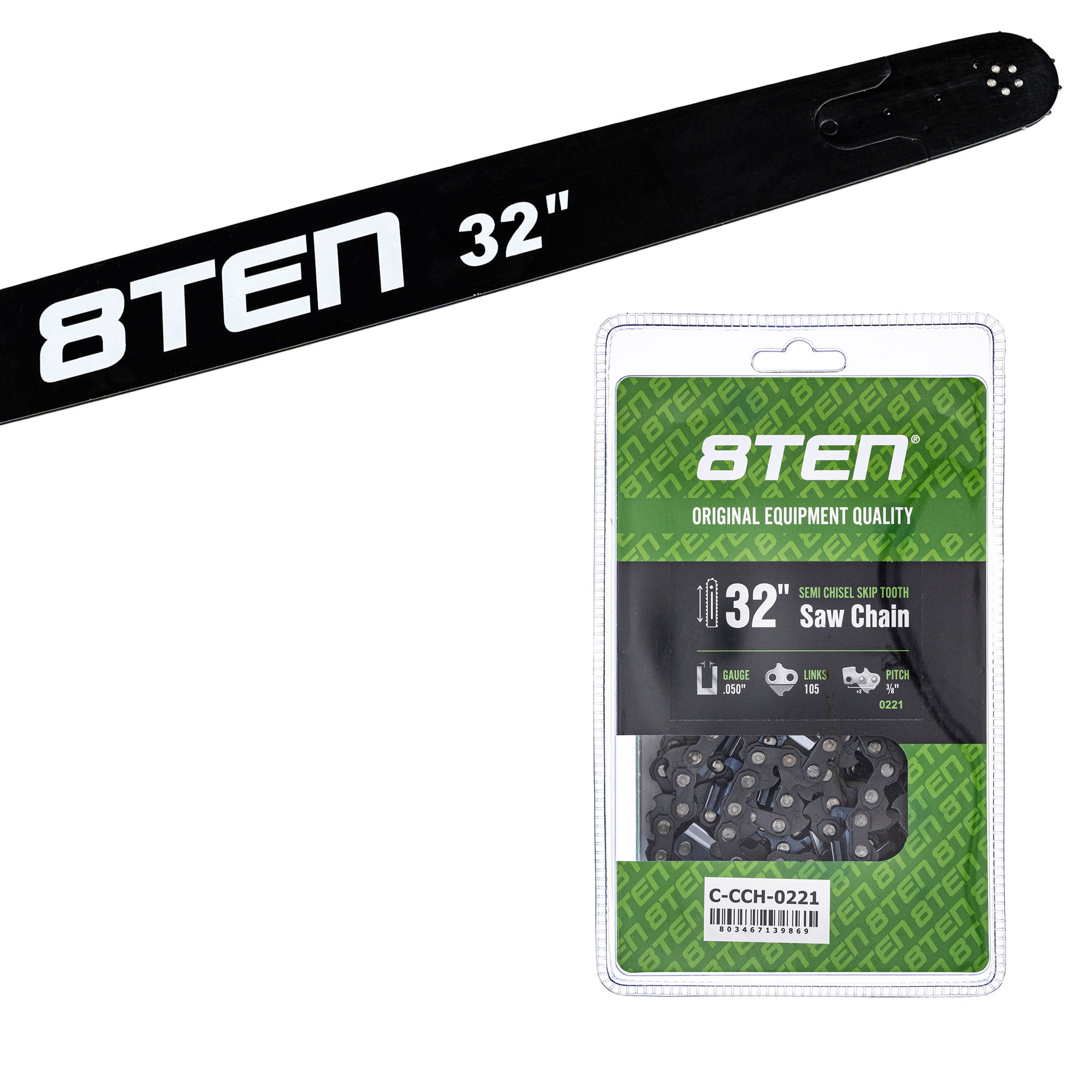 Chainsaw Bar & Chain Set 32 Inch for PS CS-800P CS-8000 CS-7310PW 8TEN MK1010416