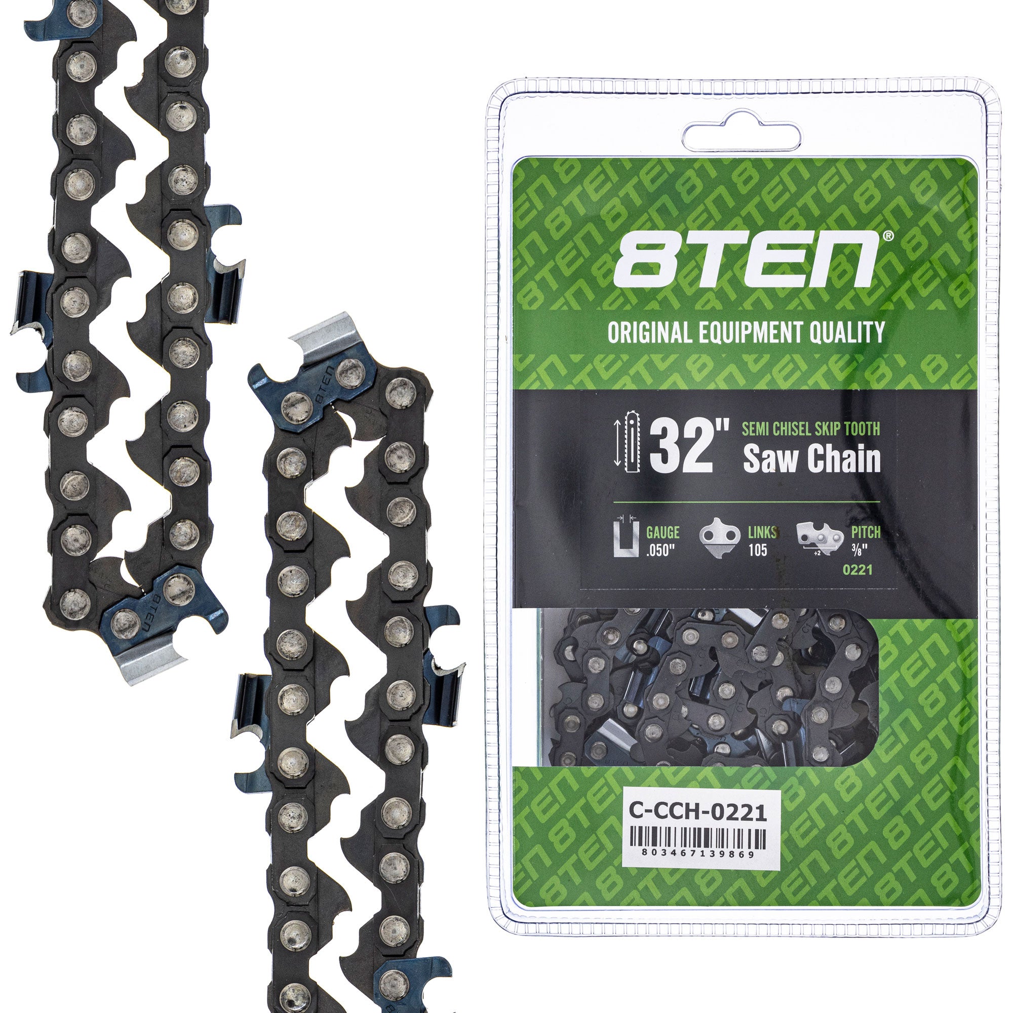 8TEN MK1010416 Guide Bar & Chain for PS ECS-655 ECS-650 CS-800P