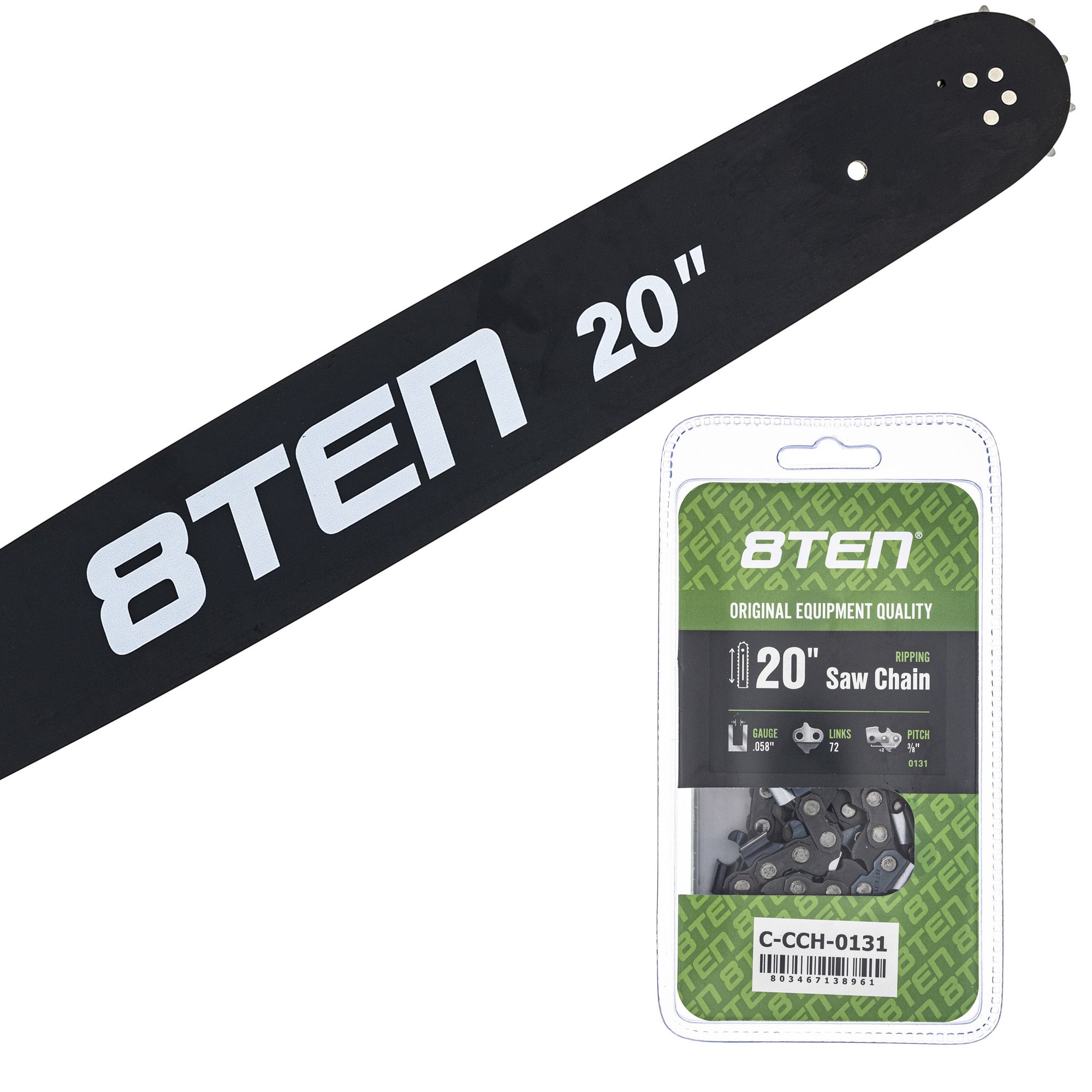 Chainsaw Bar & Chain Set 20 Inch for EA6101P53G EA6100PREG EA6100P53G EA6100P53E 8TEN MK1010429