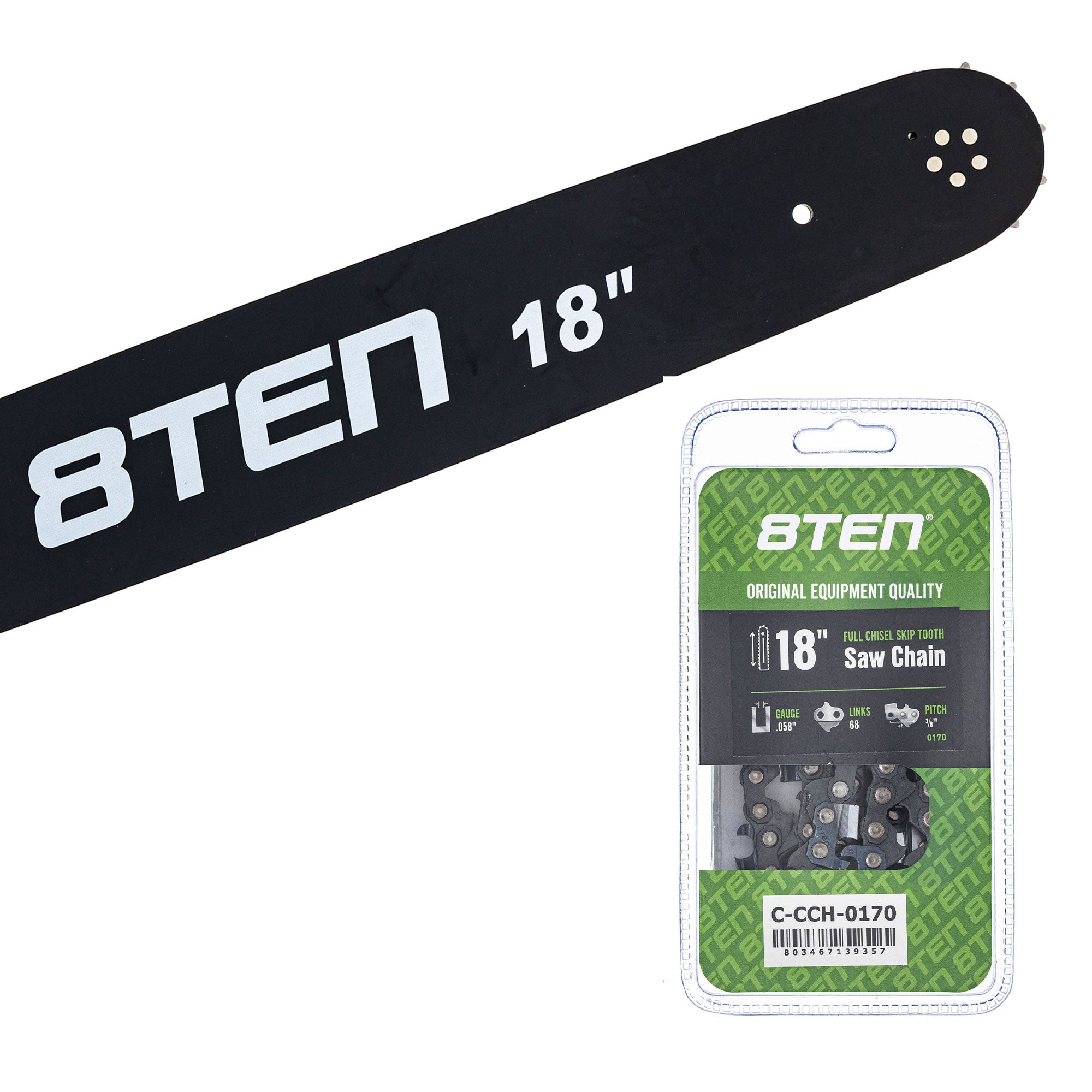 Chainsaw Bar & Chain Set 18 Inch for S-65 S-55 S-50 R-440 8TEN MK1010433
