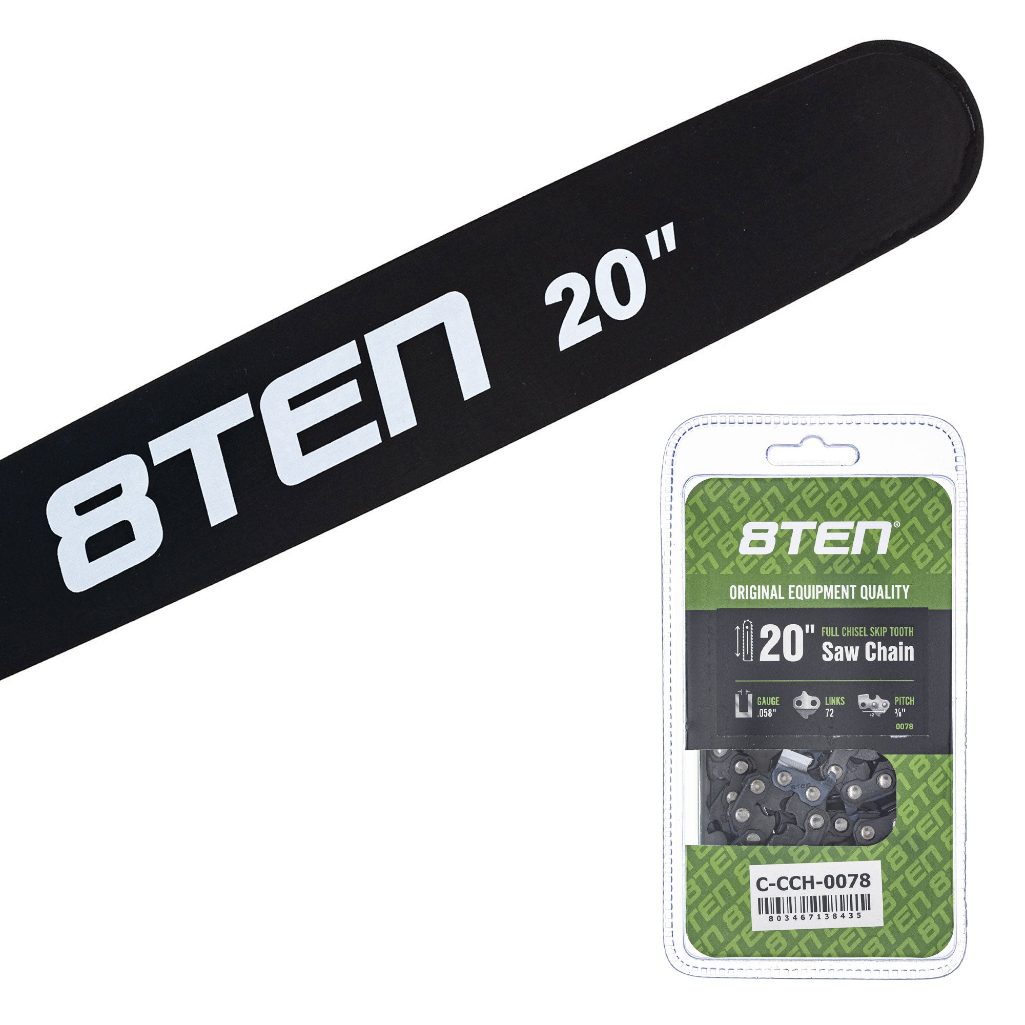 Chainsaw Bar & Chain Set 20 Inch for DCS520I DCS5200I DCS431 DCS430 8TEN MK1010446