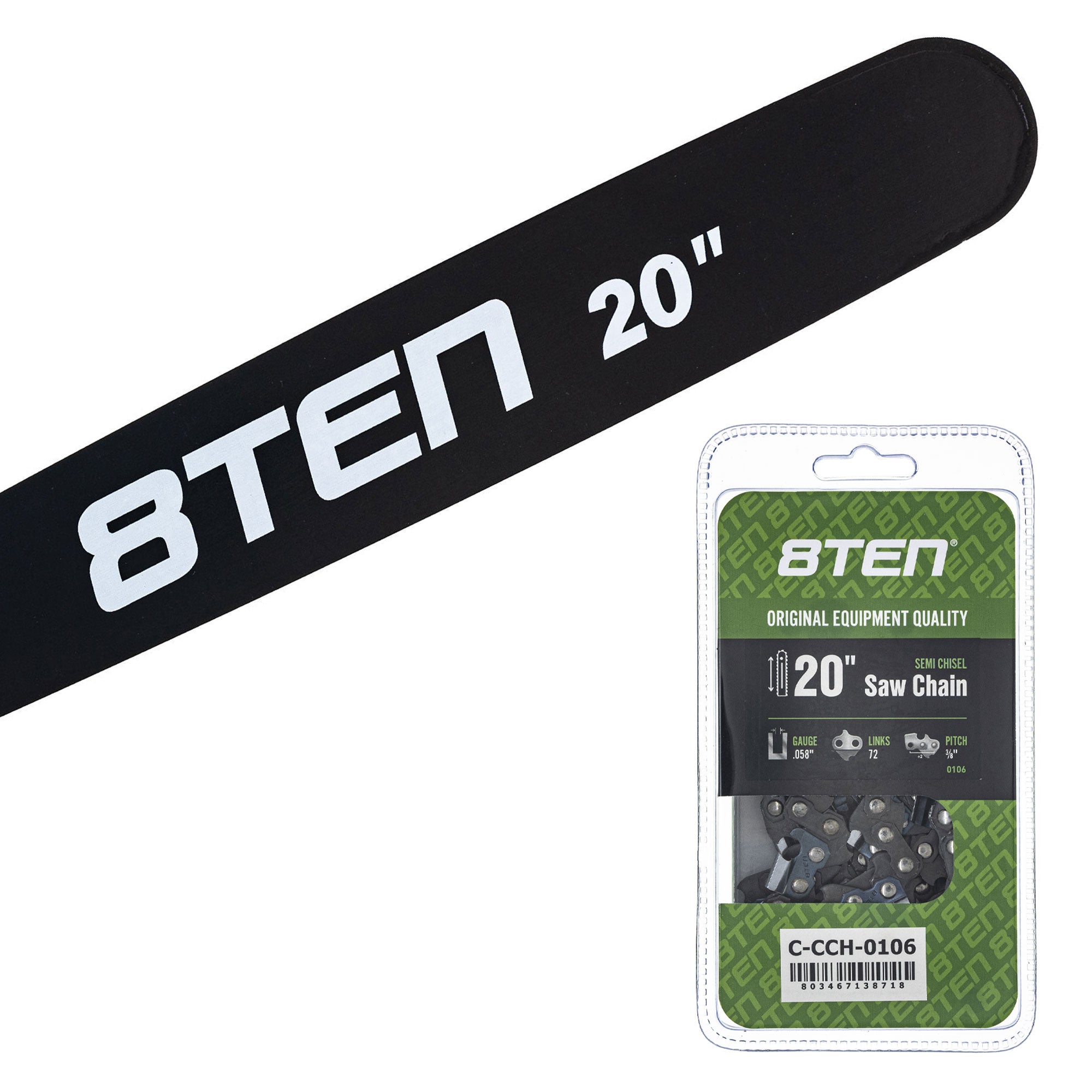 Chainsaw Bar & Chain Set 20 Inch for DCS520I DCS5200I DCS431 DCS430 8TEN MK1010448