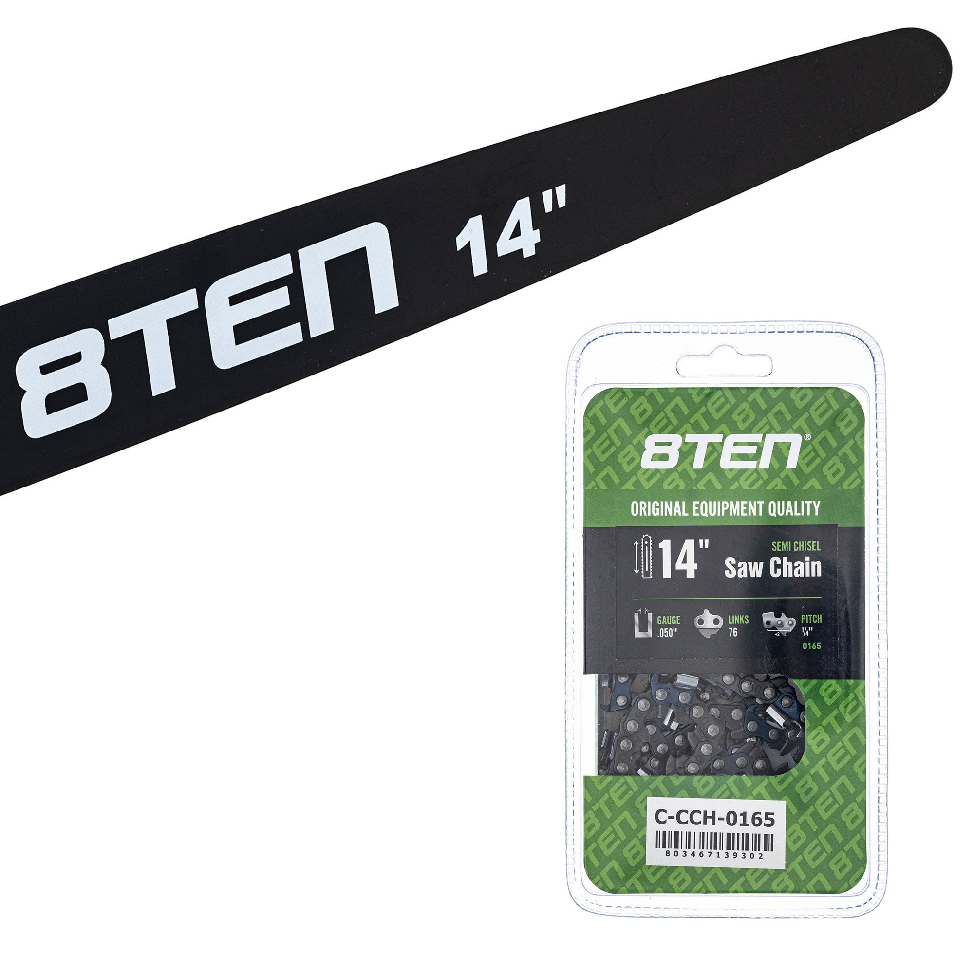 Chainsaw Bar & 2 Chain Set 14 Inch for 8TEN MK1010471