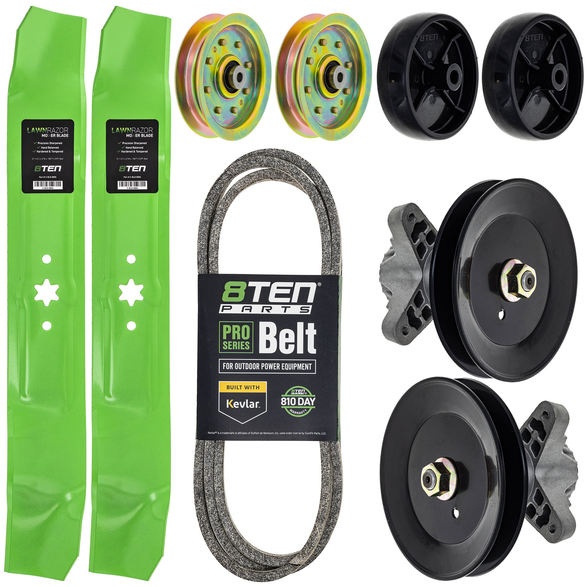 Blade Spindle Belt Idler Deck Wheel Kit for Pony Outdoor LT-4200 LT-42 8TEN MK1013530