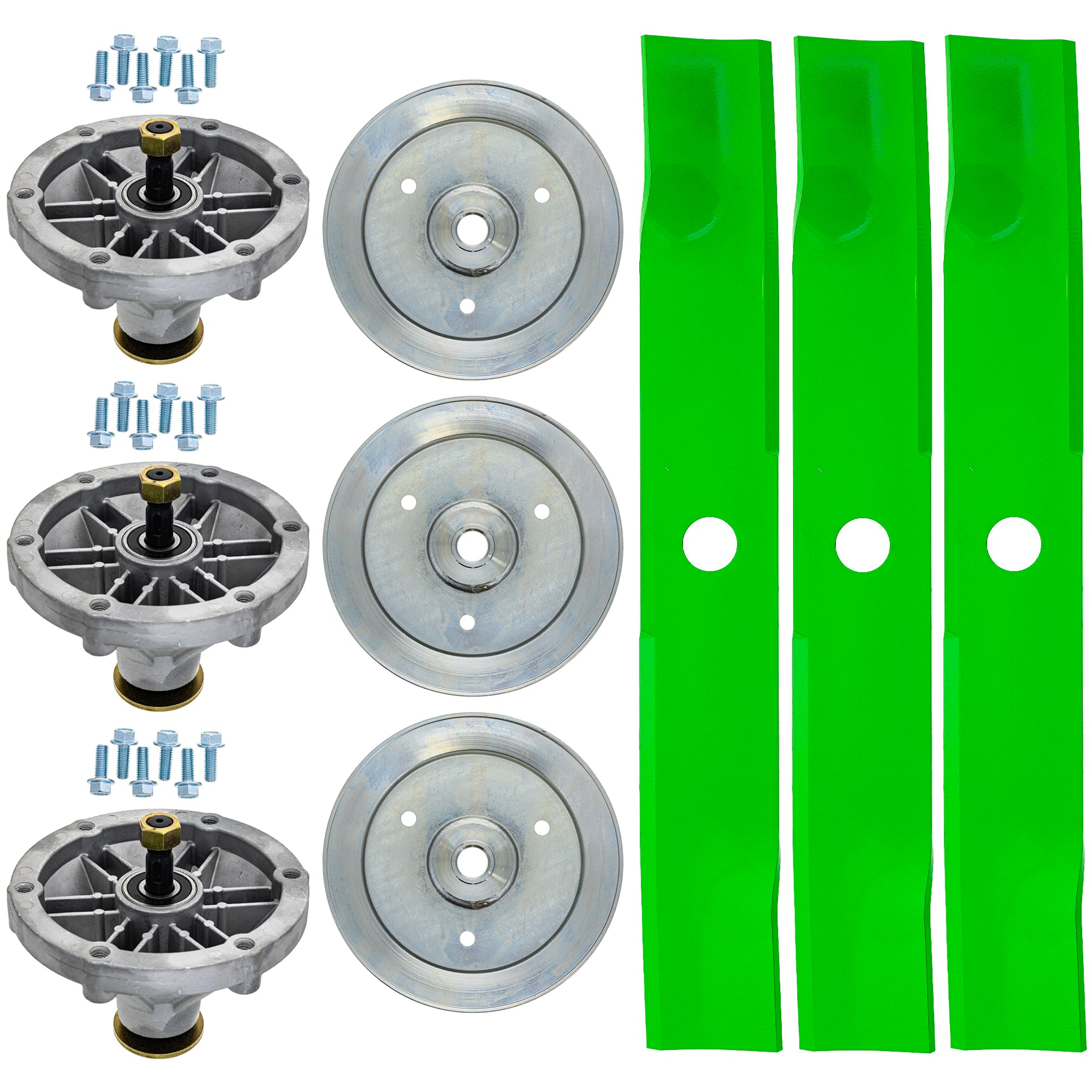 8TEN Deck Rebuild Kit for Exmark 46 inch White Outdoor Yard Machines Yard Man Huskee LT 4600H Blade スピンドル Belt Idler Husqvarna Yth18542 Deck Spindle 8TEN Deck Rebuild Kit For Toro