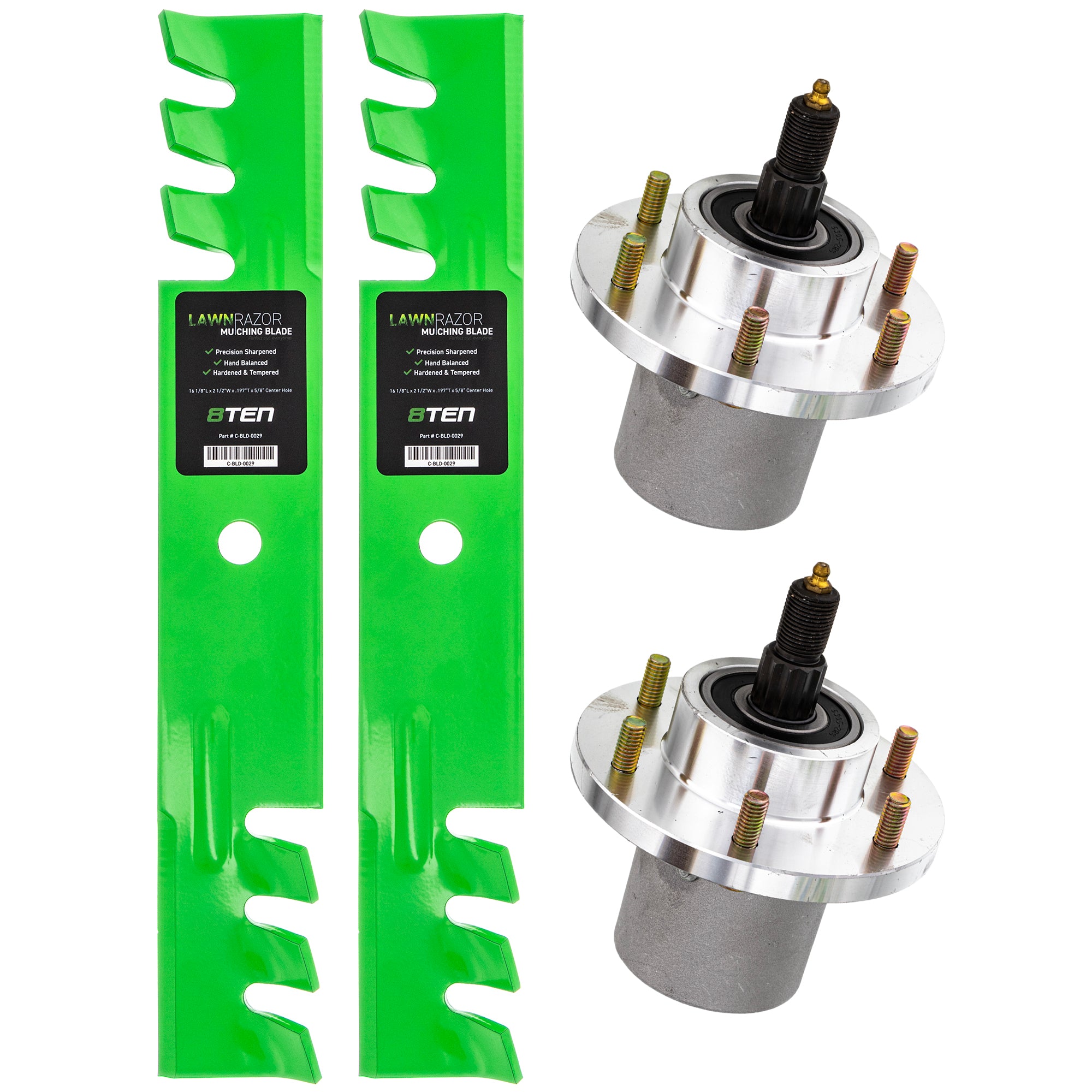 Mower Blades & Deck Spindles Kit for Wasp Pro-Walk Pro 8TEN MK1014633