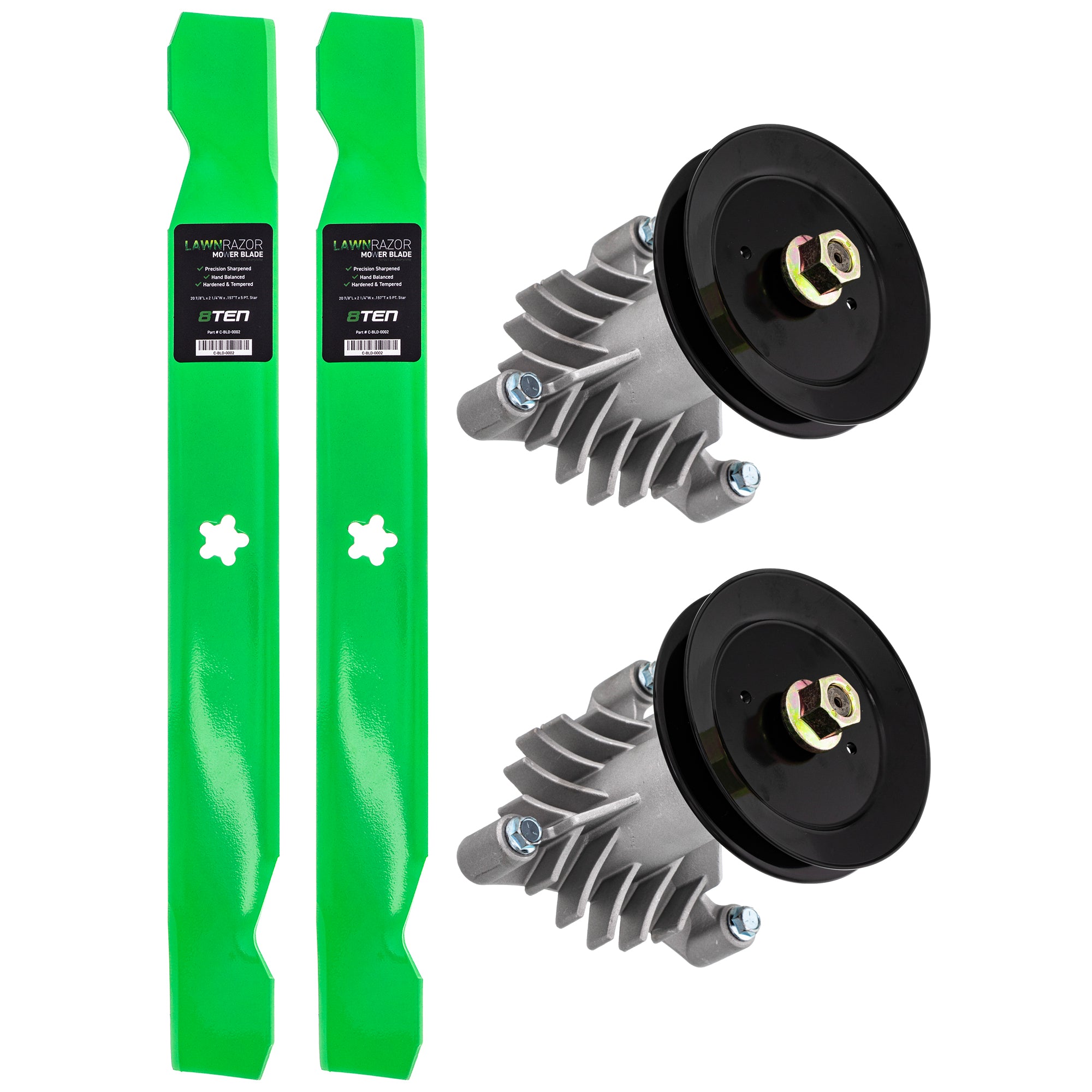 Deck Spindle & Mower Blade Kit for AYP9182C79 AYP9182B79 AYP9182A79 AYP9167D79 8TEN MK1014642