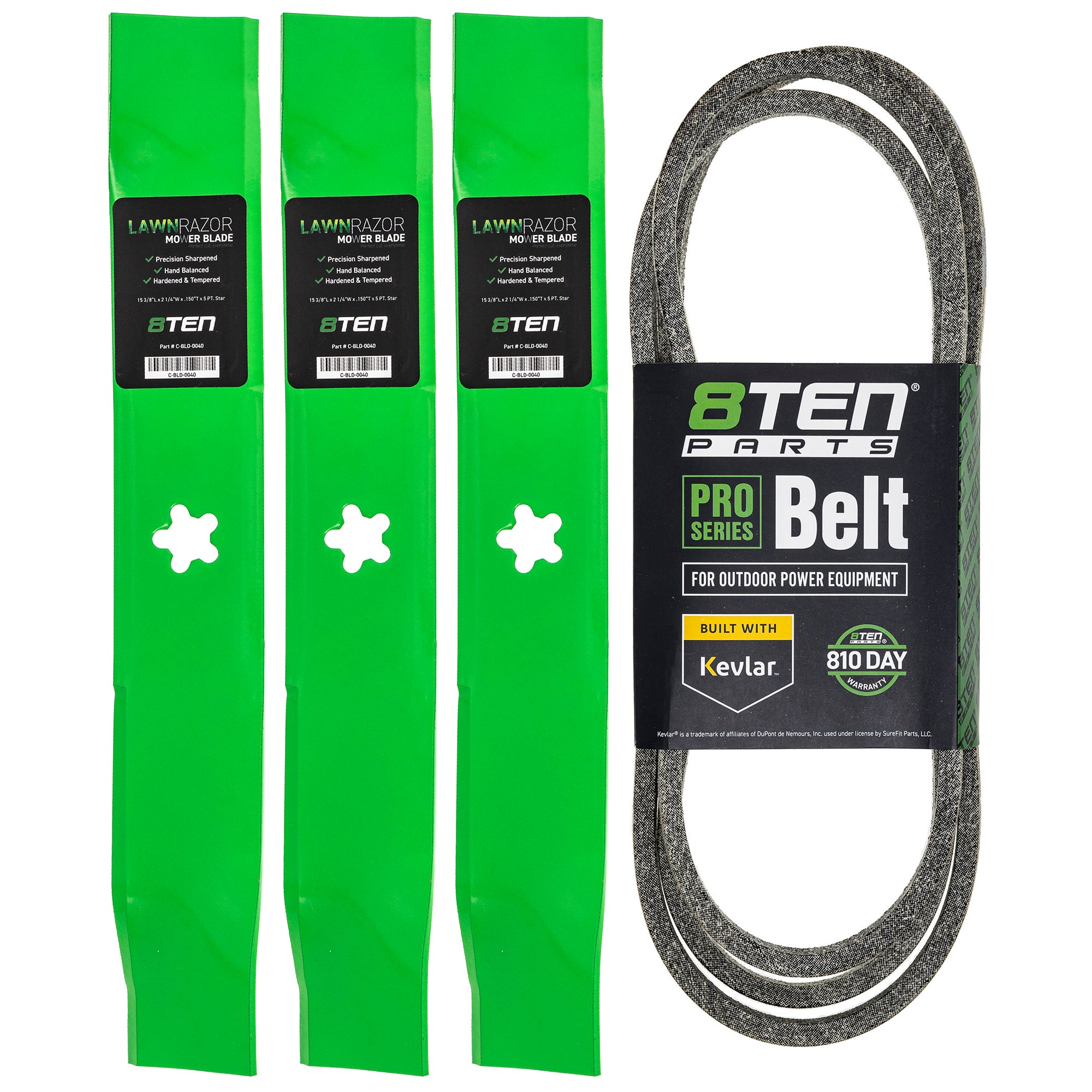 Mower Blades & Deck Belt Kit for YTHK180 YTH2046 YTH18-46 YTH180 8TEN MK1014653