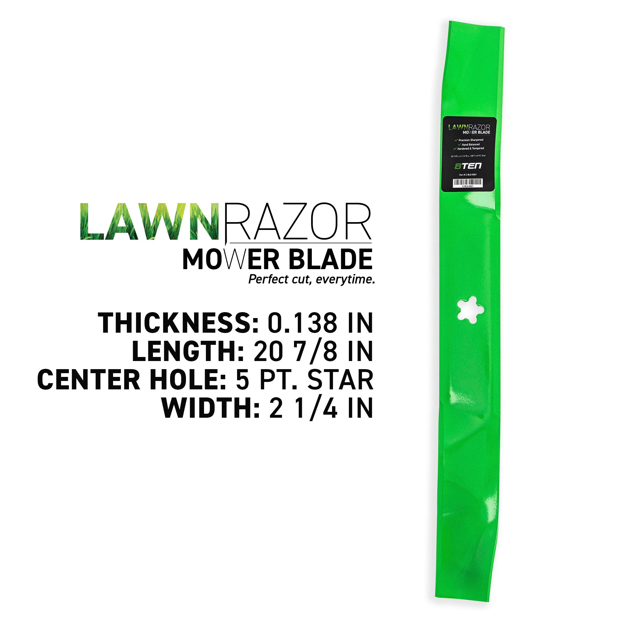 8TEN 810-CBL2223D LawnRAZOR Mulching Blade 1-Pack for zOTHER Stens
