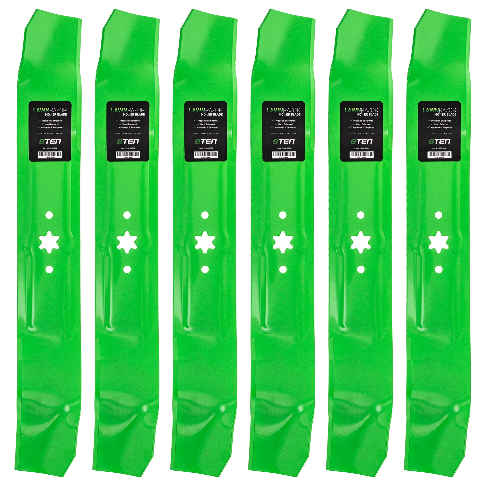 LawnRAZOR LawnRAZOR Mulching Blade 6-Pack for zOTHER Toro Exmark Sunbelt Stens Oregon MTD 8TEN 810-CBL2226D