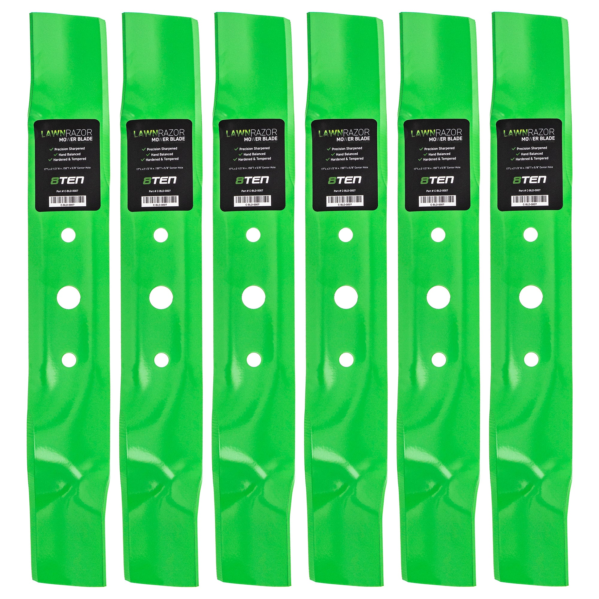 LawnRAZOR LawnRAZOR Mulching Blade 6-Pack for Stens Oregon MTD Cub Cadet Troy-Bilt John 8TEN 810-CBL2229D