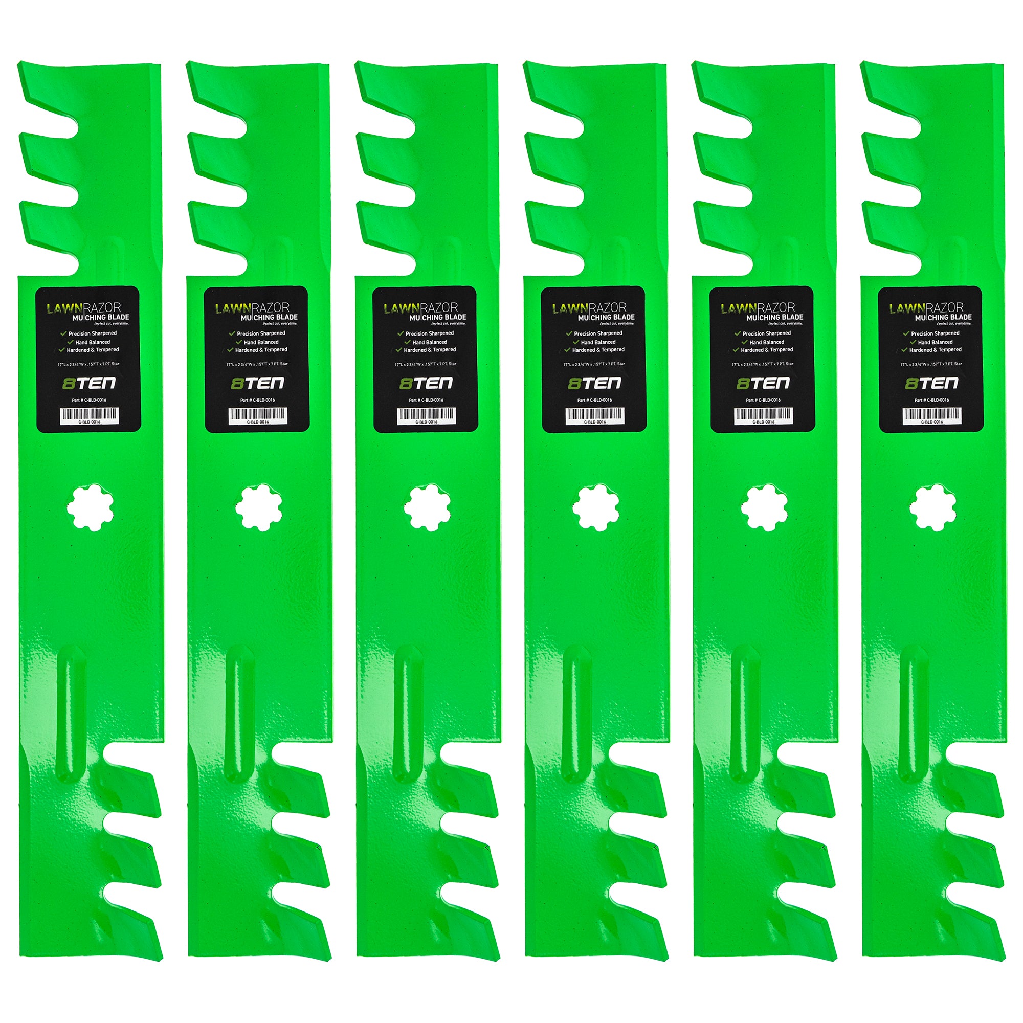 LawnRAZOR LawnRAZOR Toothed Blade 6-Pack for Stens Oregon MTD Cub Cadet Troy-Bilt John 8TEN 810-CBL2238D