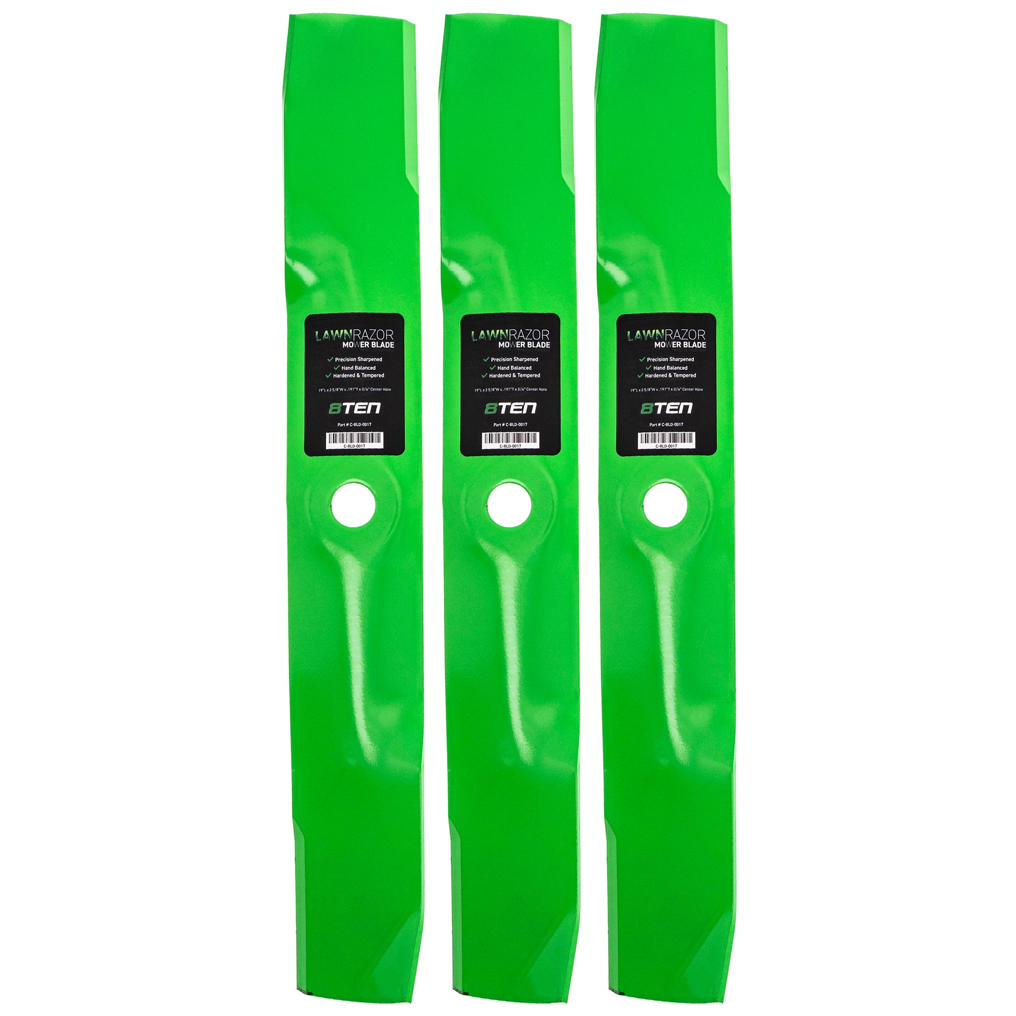 LawnRAZOR LawnRAZOR Medium Lift Blade 3-Pack for zOTHER Stens Oregon MTD Cub Cadet 8TEN 810-CBL2239D