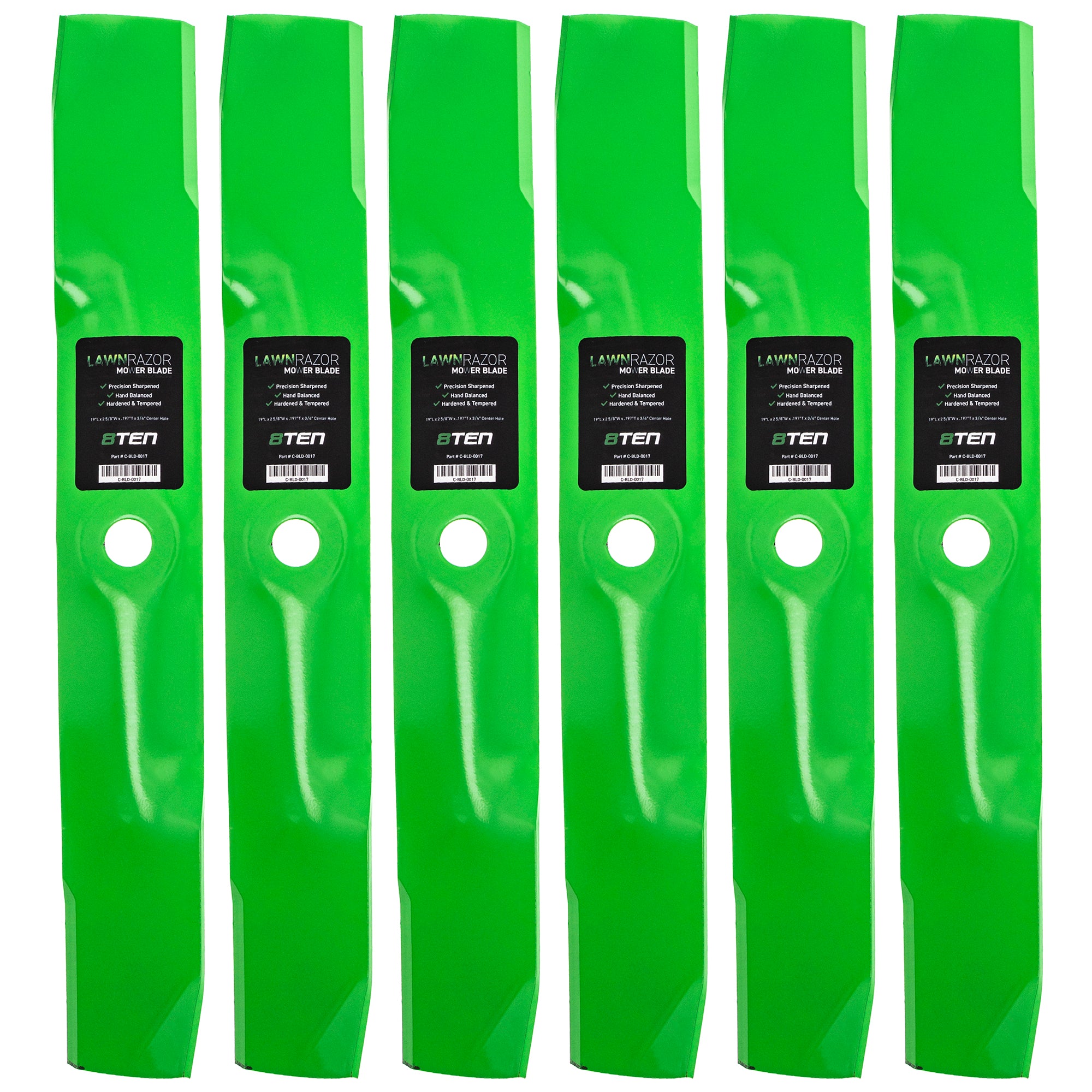 LawnRAZOR LawnRAZOR Medium Lift Blade 6-Pack for zOTHER Stens Oregon MTD Cub Cadet 8TEN 810-CBL2239D