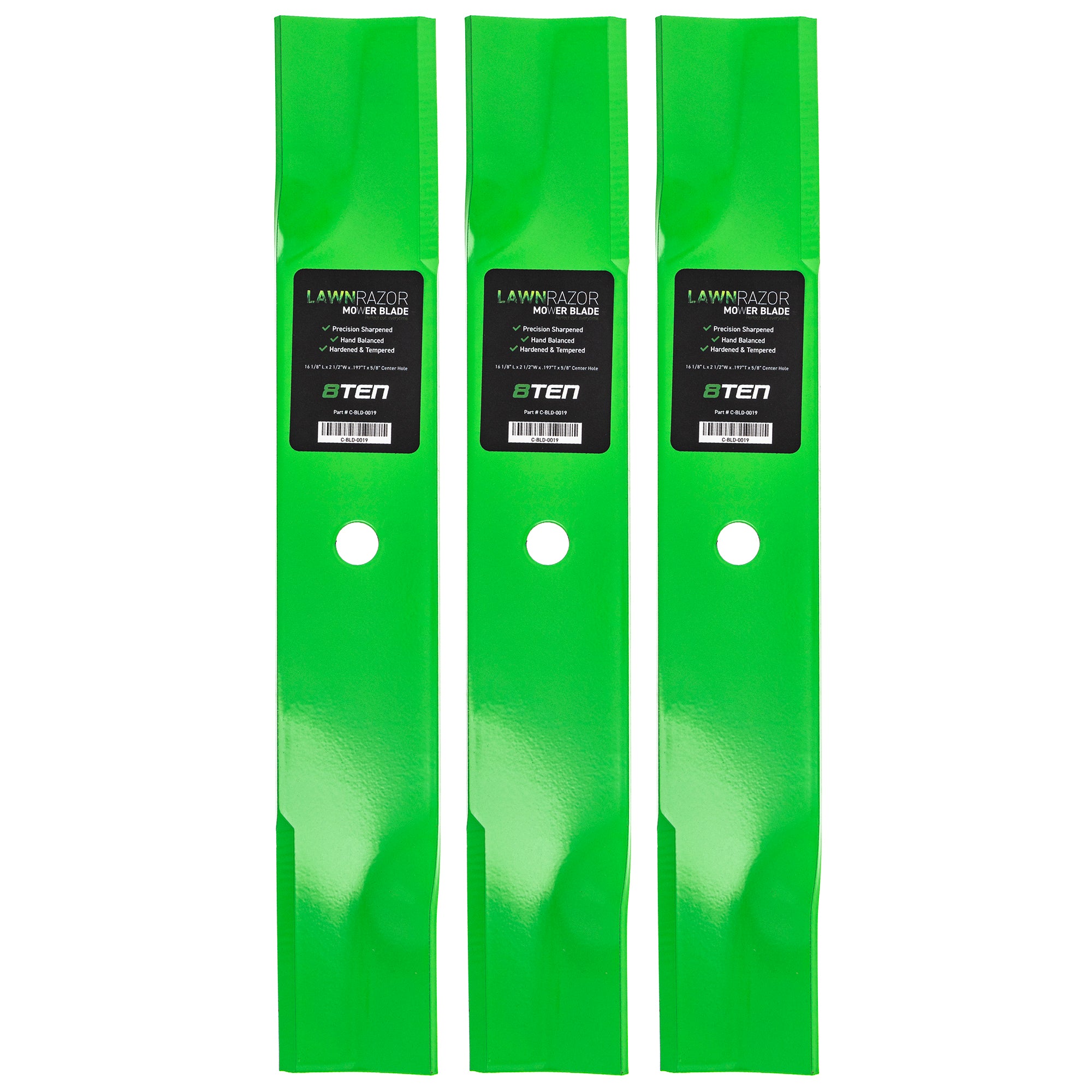 LawnRAZOR LawnRAZOR High Lift Blade 3-Pack for Wright Stander Walbro Stens Snapper Scag 8TEN 810-CBL2231D
