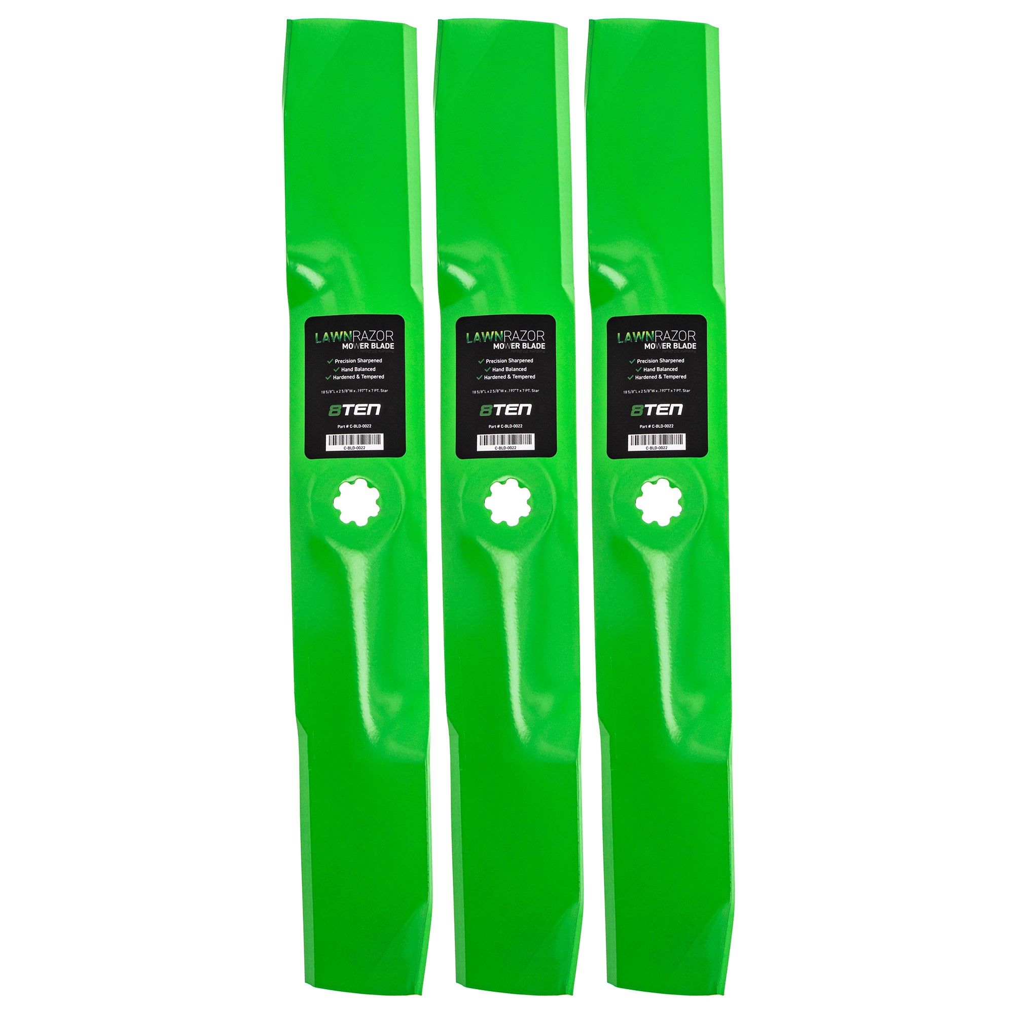 LawnRAZOR LawnRAZOR Medium Lift Blade 3-Pack for Oregon MTD Cub Cadet Troy-Bilt John Deere 8TEN 810-CBL2244D