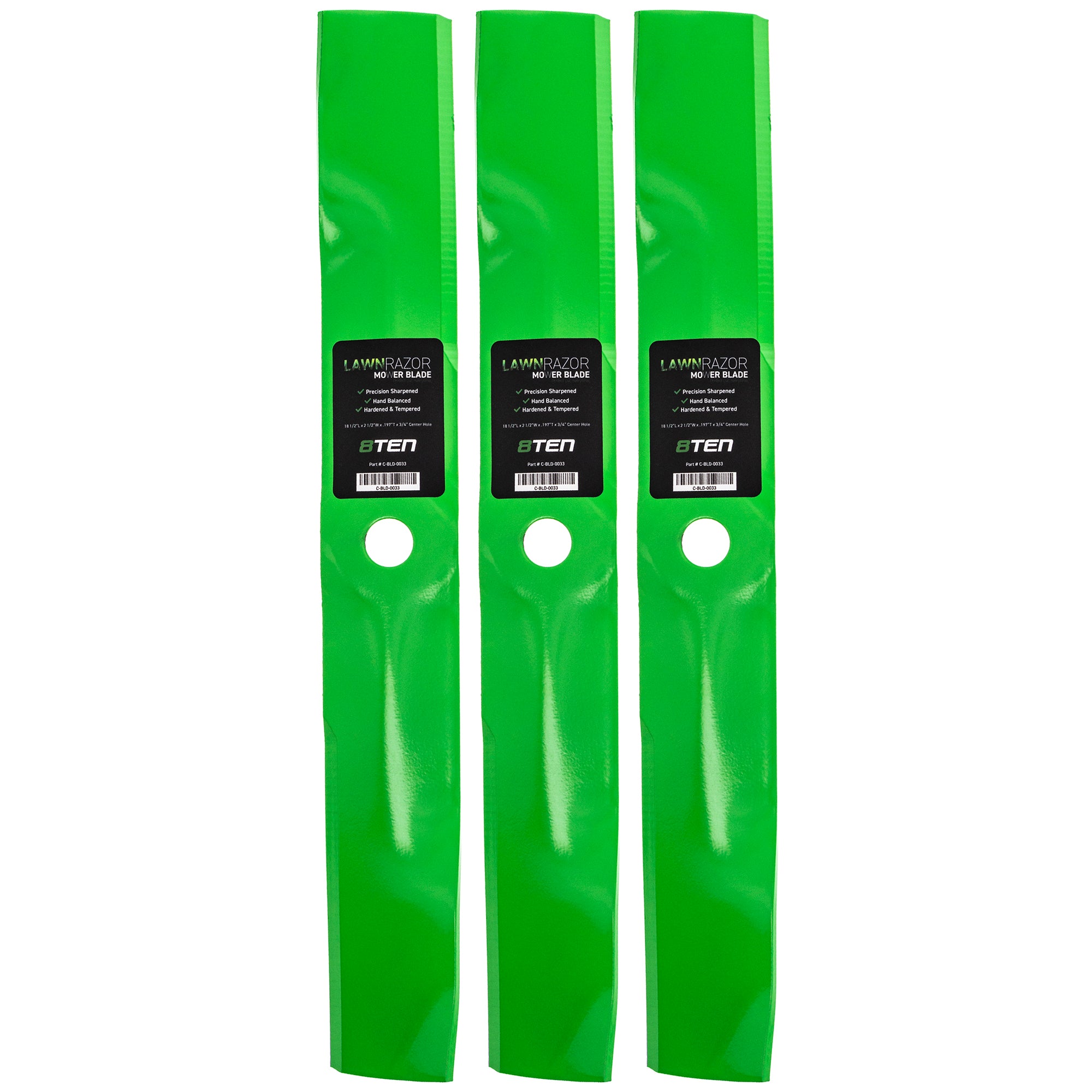 LawnRAZOR LawnRAZOR Medium Lift Blade Set 3-Pack for Stens Oregon MTD Cub Cadet Troy-Bilt 8TEN 810-CBL2255D
